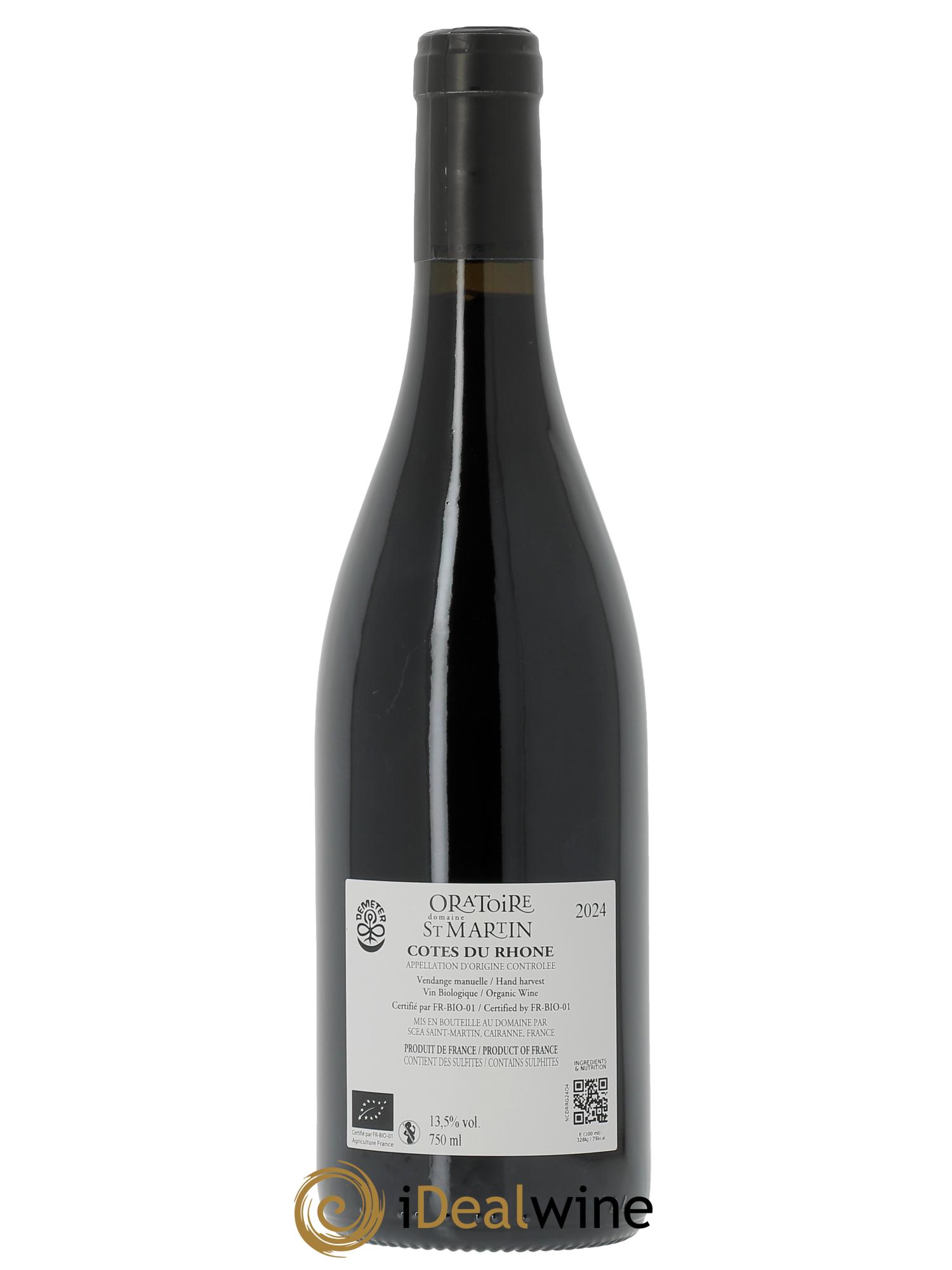 Côtes-du-Rhône Les P'tits Gars Oratoire Saint-Martin - Frédéric et François Alary  2024 - Posten von 1 Flasche - 1