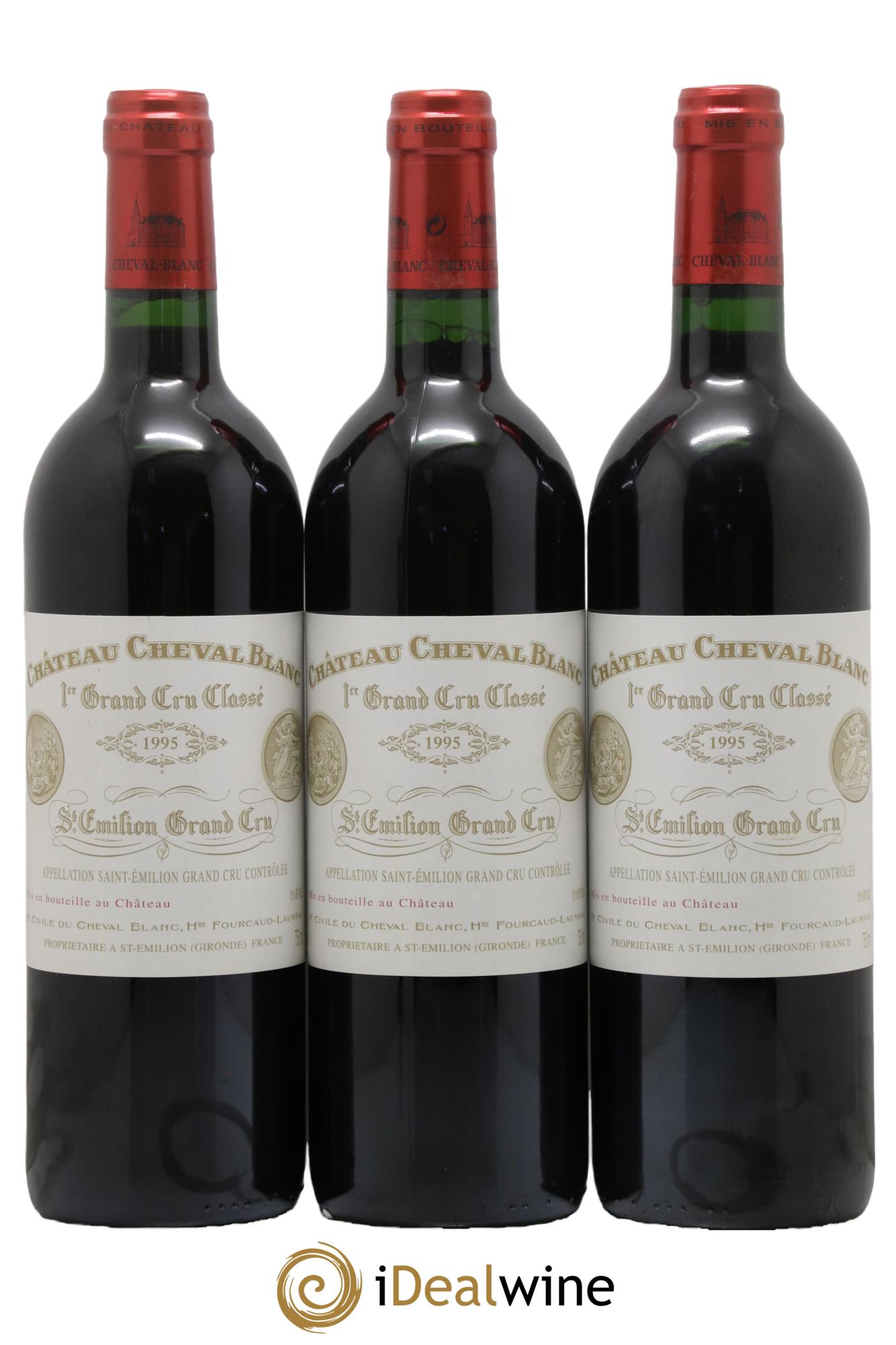 Château Cheval Blanc 1er Grand Cru Classé A 1995 - Posten von 3 Flaschen - 0