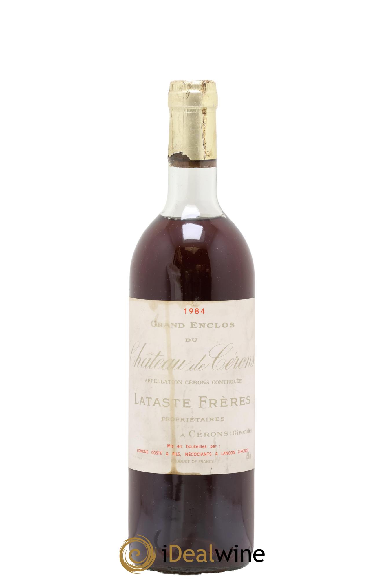 Cérons Grand Enclos Du Château De Cérons 1984 - Lote de 1 botella - 0