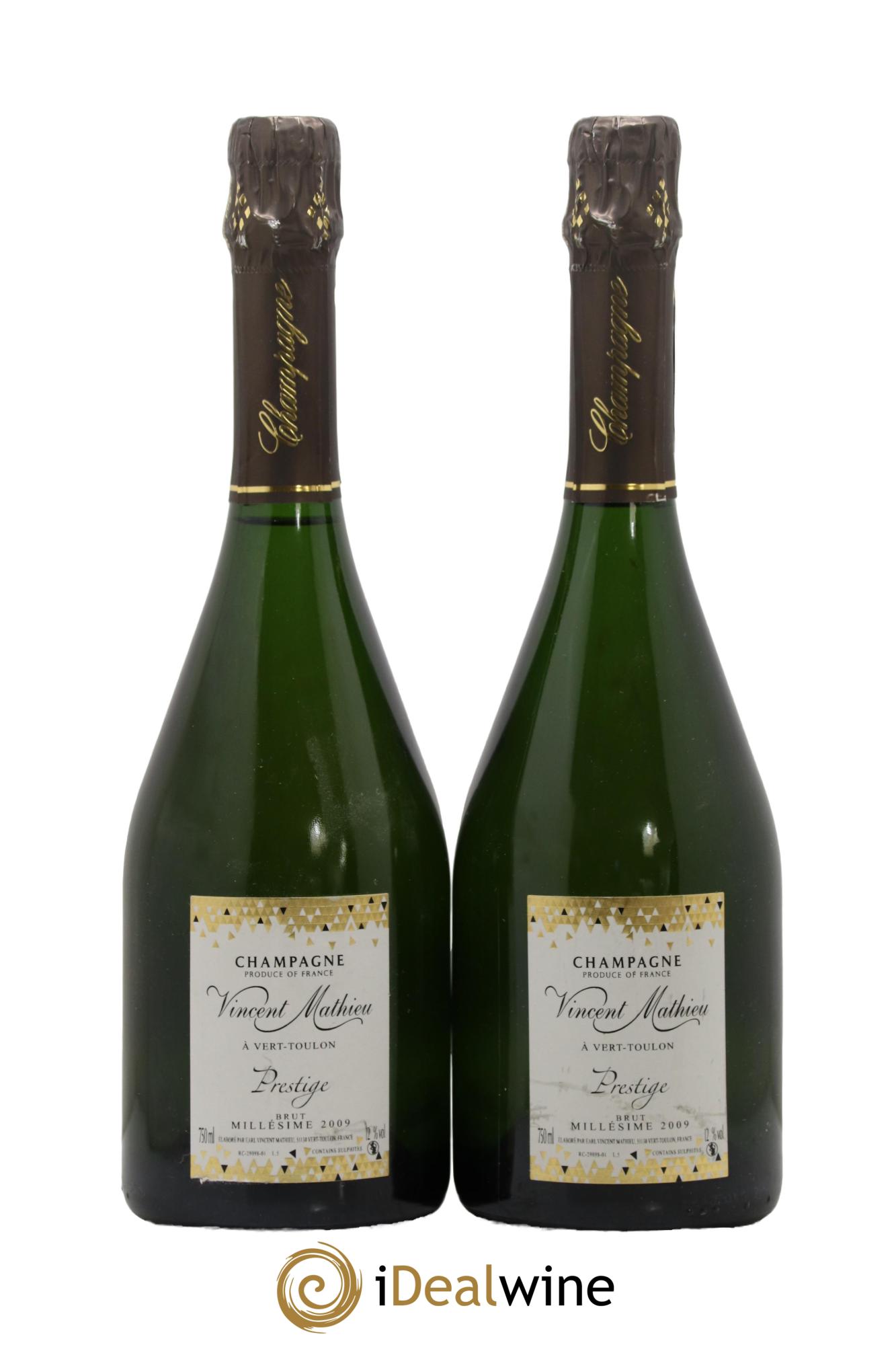 Champagne Prestige Vert Toulon Vincent Mathieu 2009 - Lot de 2 bouteilles - 0