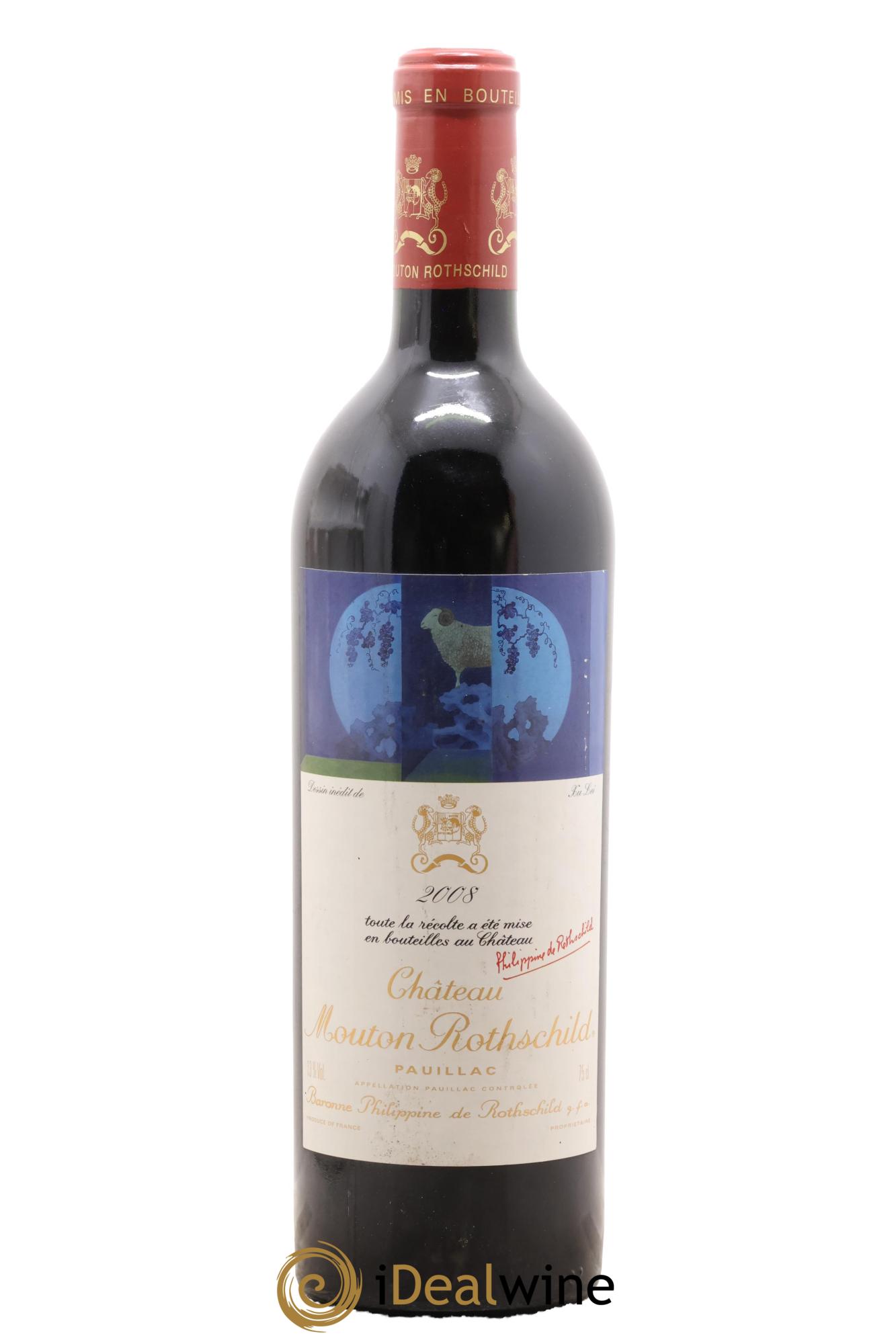 Château Mouton Rothschild 1er Grand Cru Classé 2008 - Lot de 1 bouteille - 0