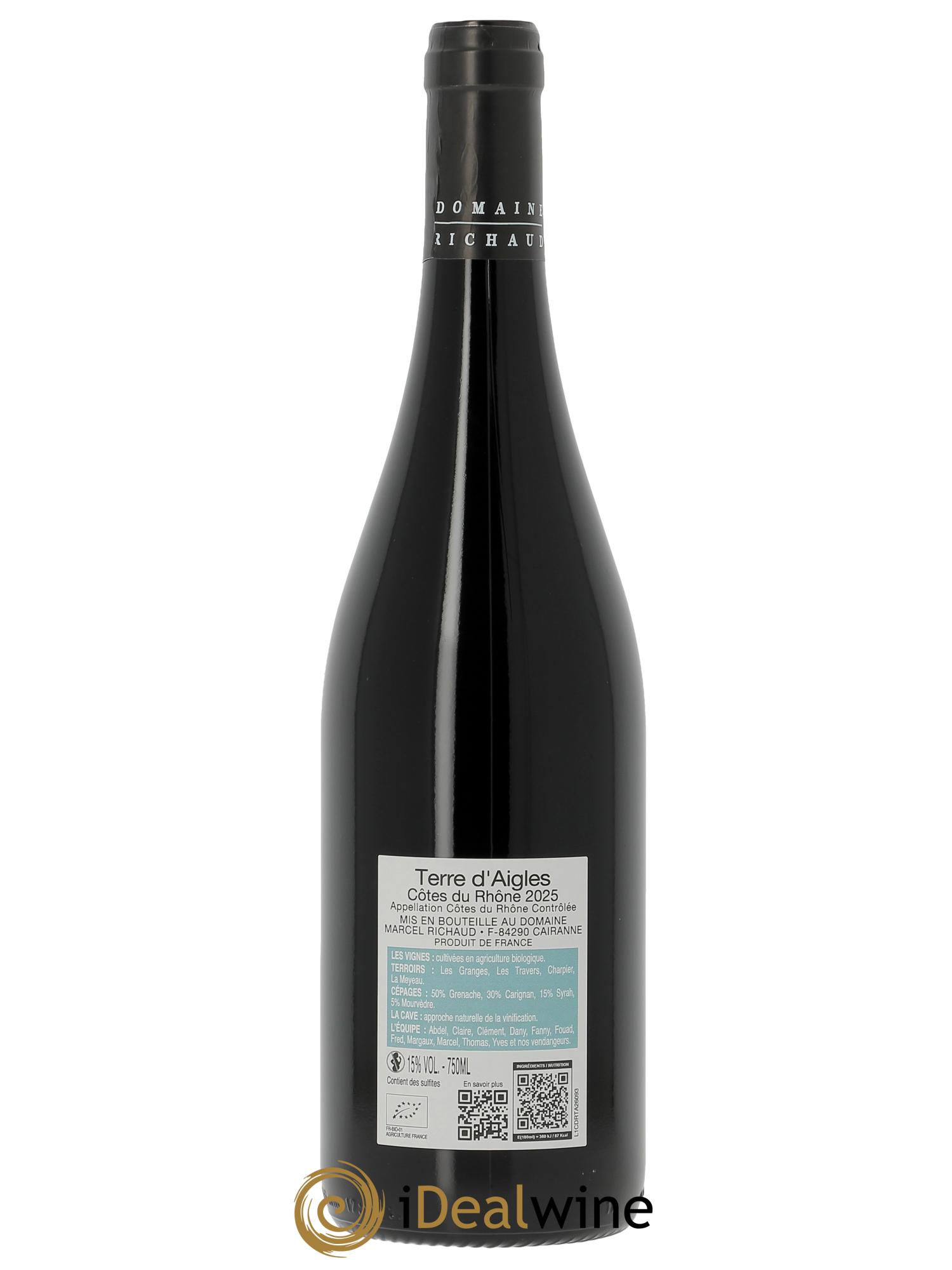 Côtes-du-Rhône Terre d'Aigles Marcel Richaud 2025 - Lot of 1 bottle - 1