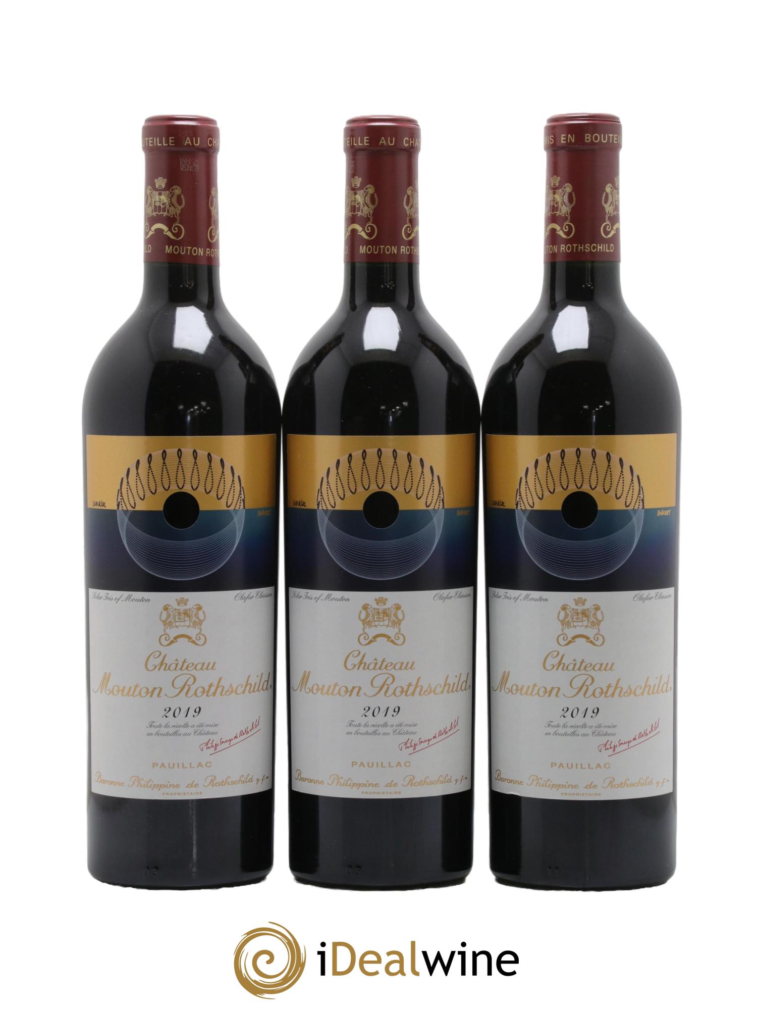 Château Mouton Rothschild 1er Grand Cru Classé 2019 - Lot de 3 bouteilles - 0
