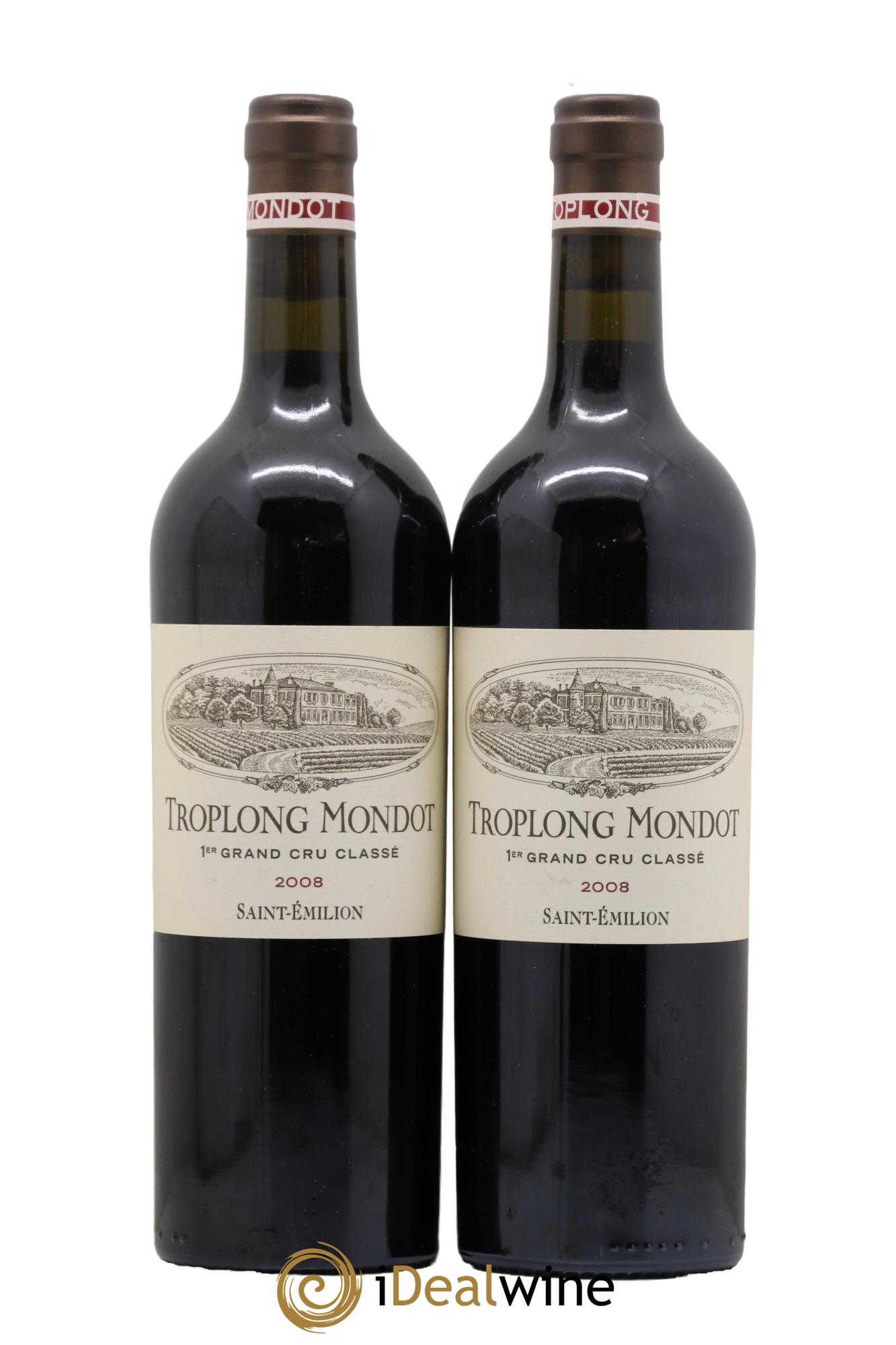 Château Troplong Mondot 1er Grand Cru Classé B 2008 - Lot de 2 bouteilles - 0