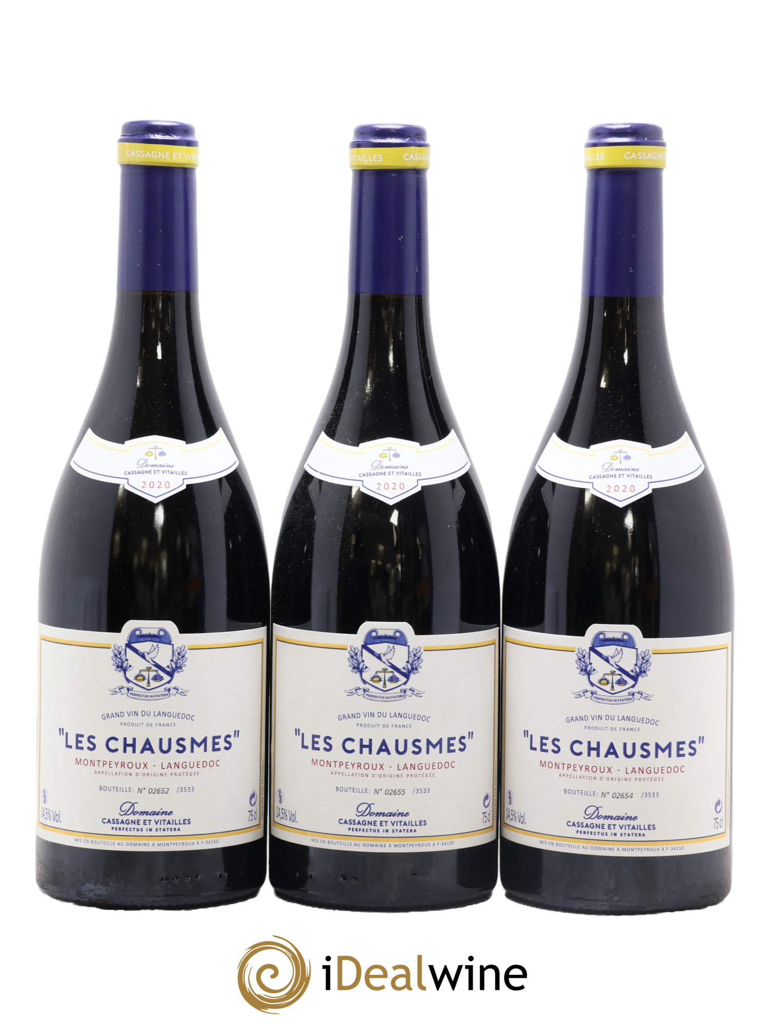 Languedoc Montpeyroux Les Chausmes Cassagne & Vitailles 2020 - Lot of 3 bottles - 0