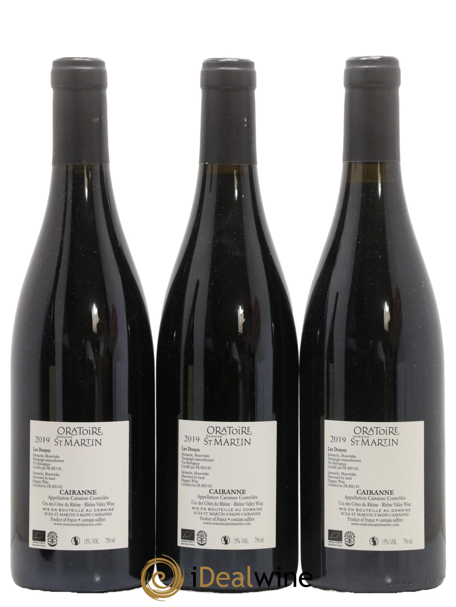 Cairanne Les Douyes Oratoire Saint-Martin - Frédéric et François Alary 2019 - Lot de 3 bouteilles - 1