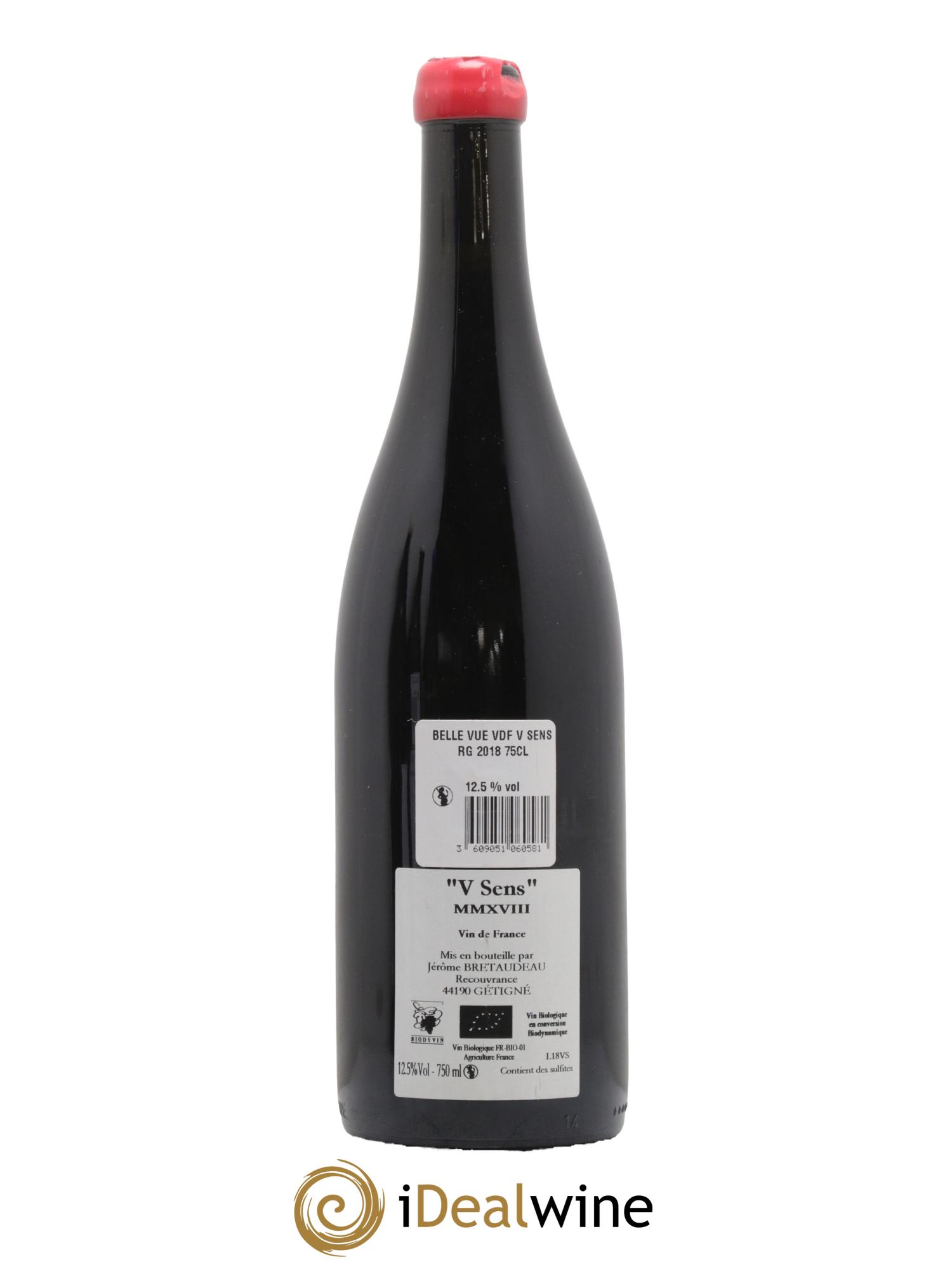 Vin de France V Sens Jérôme Bretaudeau - Domaine de Bellevue 2018 - Lot de 1 bouteille - 1