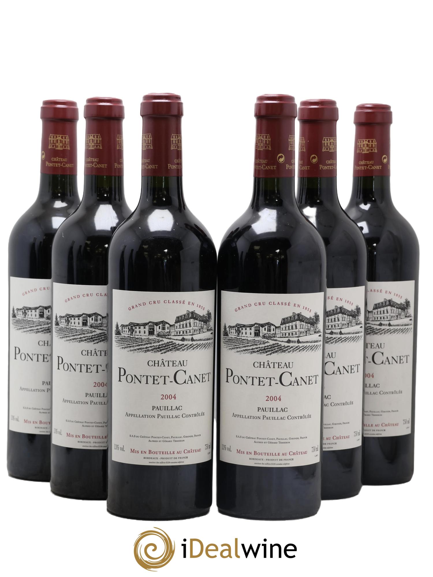 Château Pontet Canet 5ème Grand Cru Classé 2004 - Lot de 6 bouteilles - 0