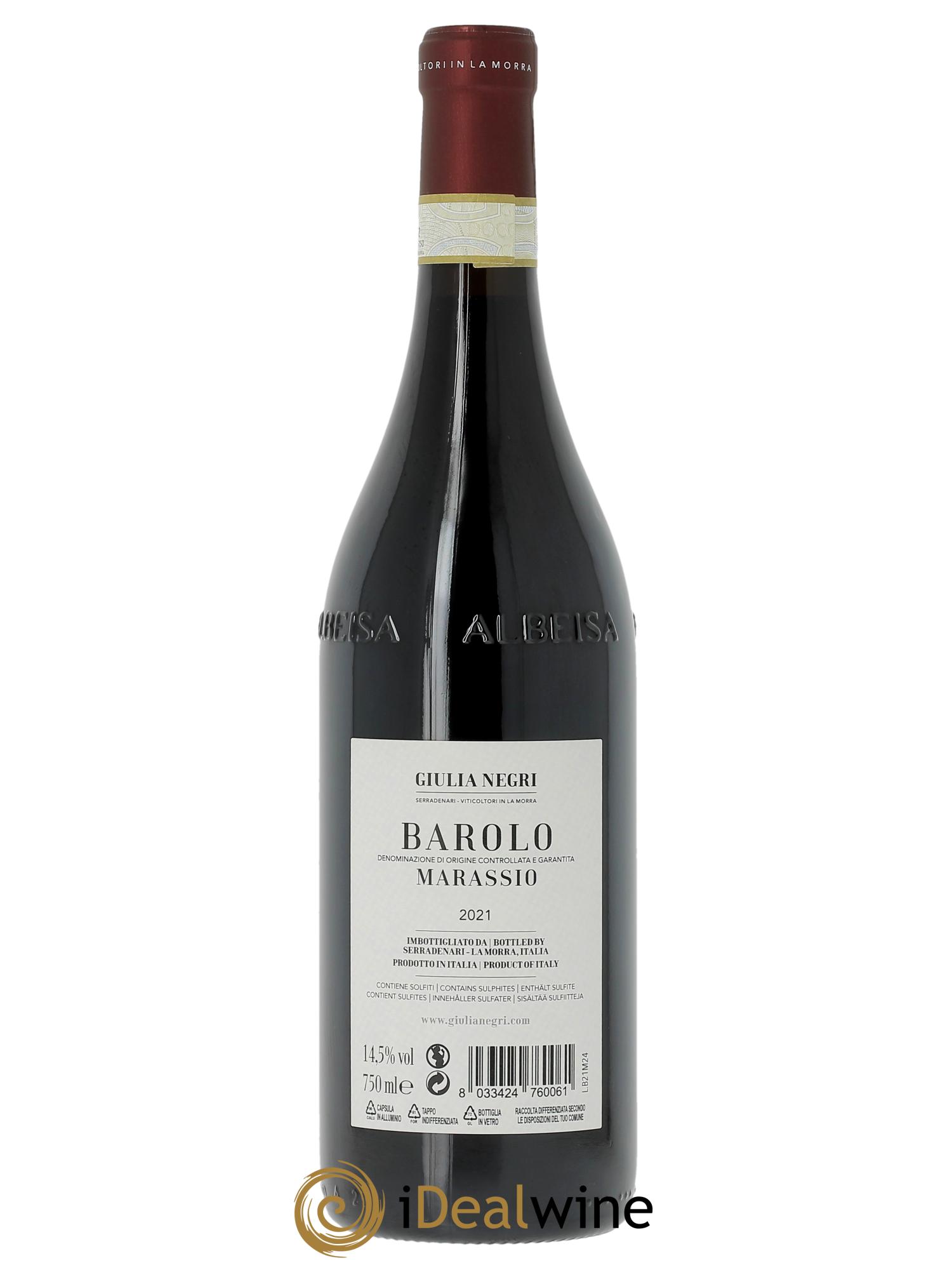 Barolo DOCG Barolo Marassio Giulia Negri 2021 - Lot de 1 bouteille - 1