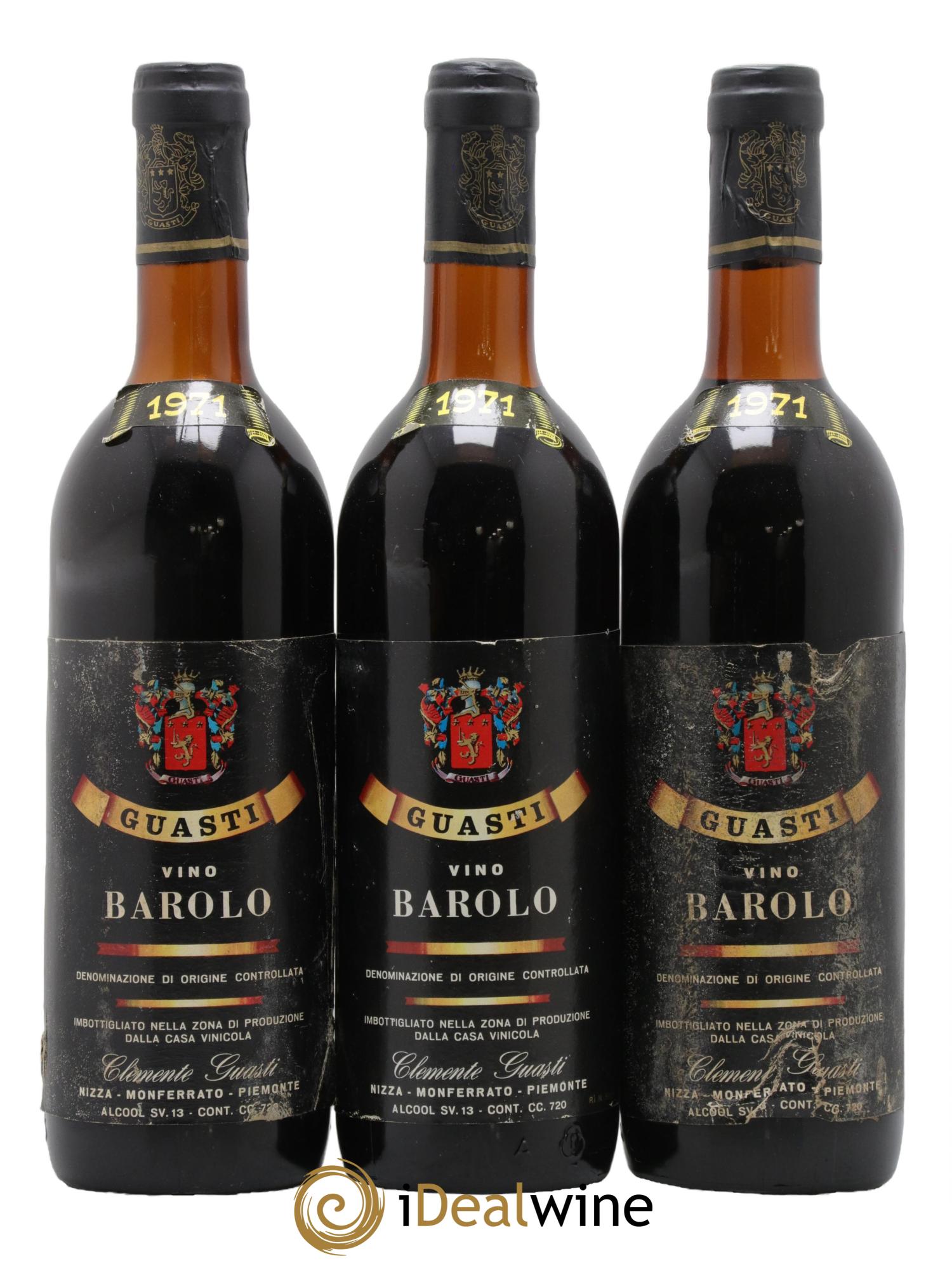 Barolo Guasti Clemente 1971 - Lot de 3 bouteilles - 0