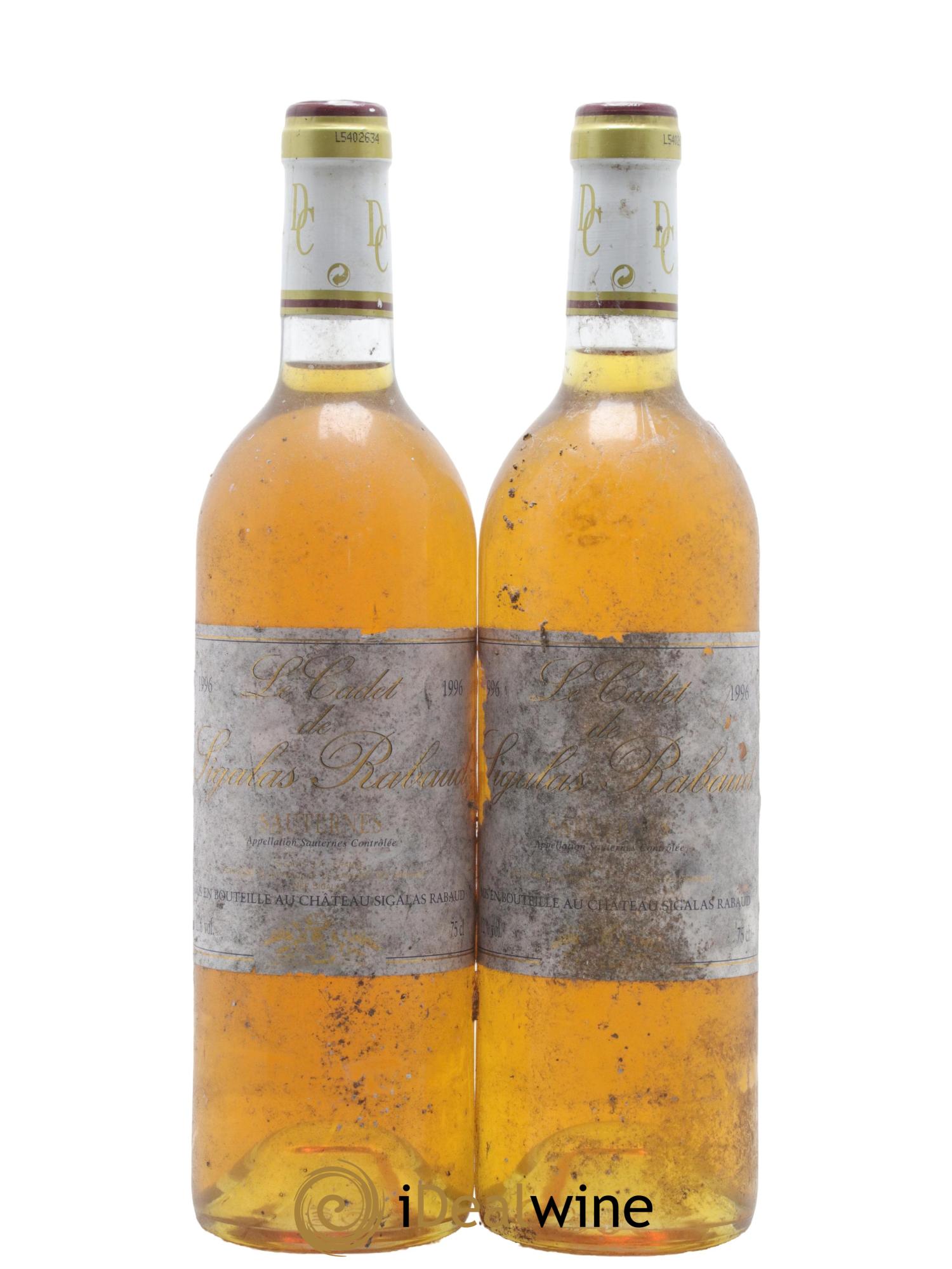Sauternes Le Cadet de Sigalas Rabaud 1996 - Posten von 2 Flaschen - 0
