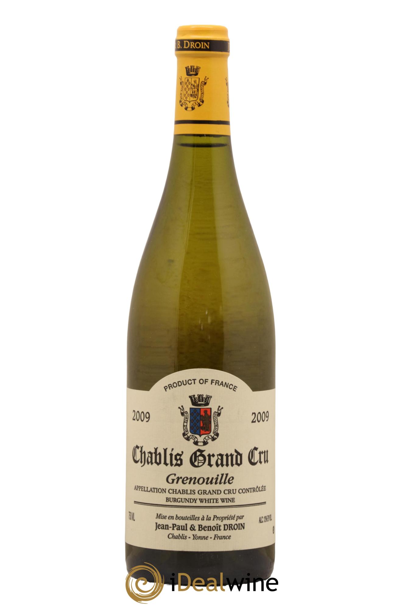 Chablis Grand Cru Grenouilles Jean-Paul & Benoît Droin (Domaine) 2009 - Lot de 1 bouteille - 0