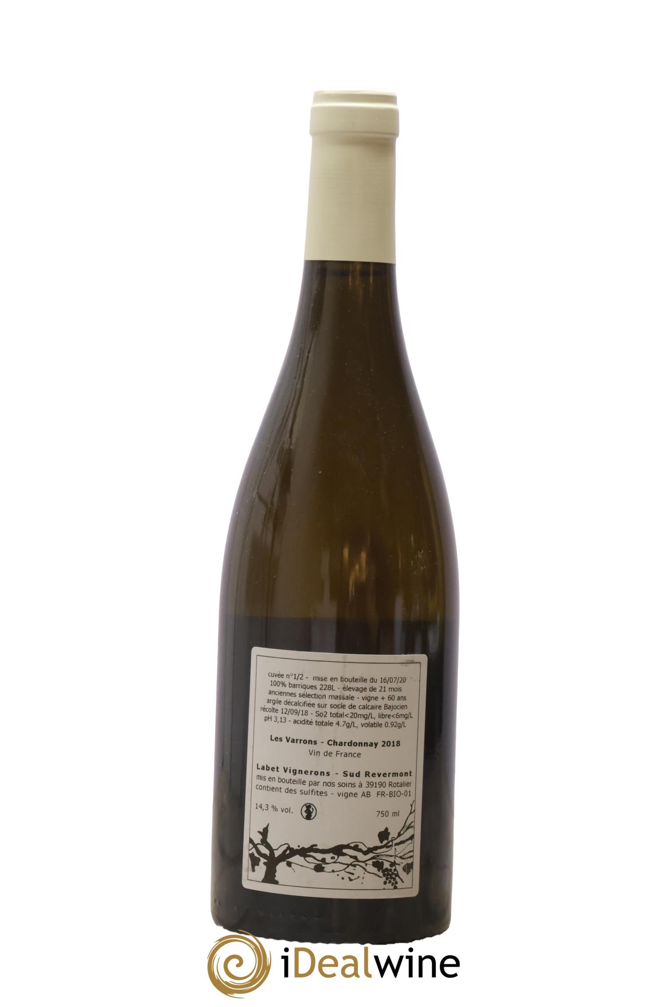 Côtes du Jura Chardonnay Les Varrons Romain - Julien - Charline Labet 2018 - Lot of 1 bottle - 1