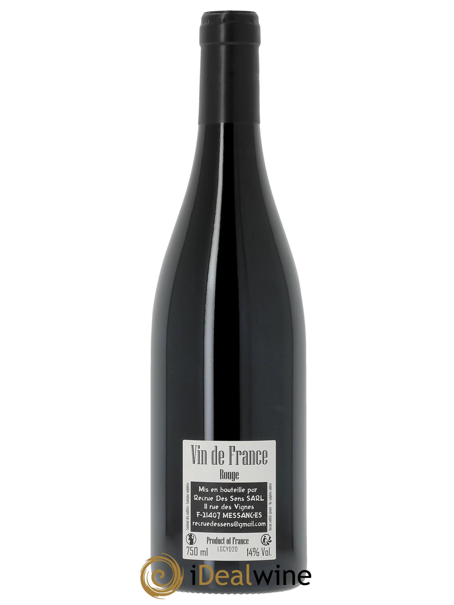 Vin de France GC Yann Durieux - Recrue des Sens  2020 - Lot de 1 bouteille - 1