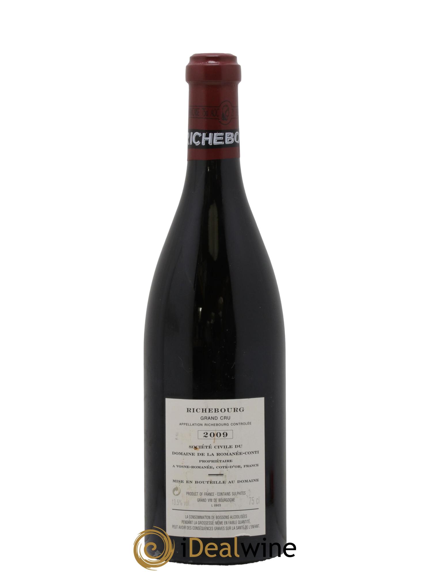 Richebourg Grand Cru Domaine de la Romanée-Conti 2009 - Lot de 1 bouteille - 1