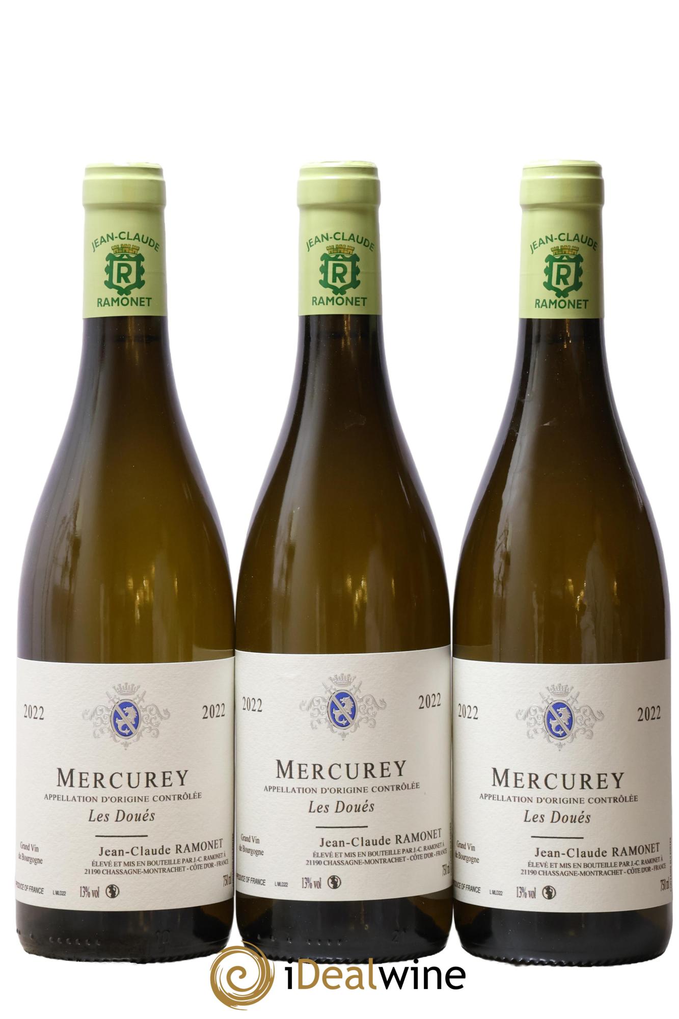 Mercurey Les Doués Jean-Claude Ramonet 2022 - Lot de 3 bouteilles - 0