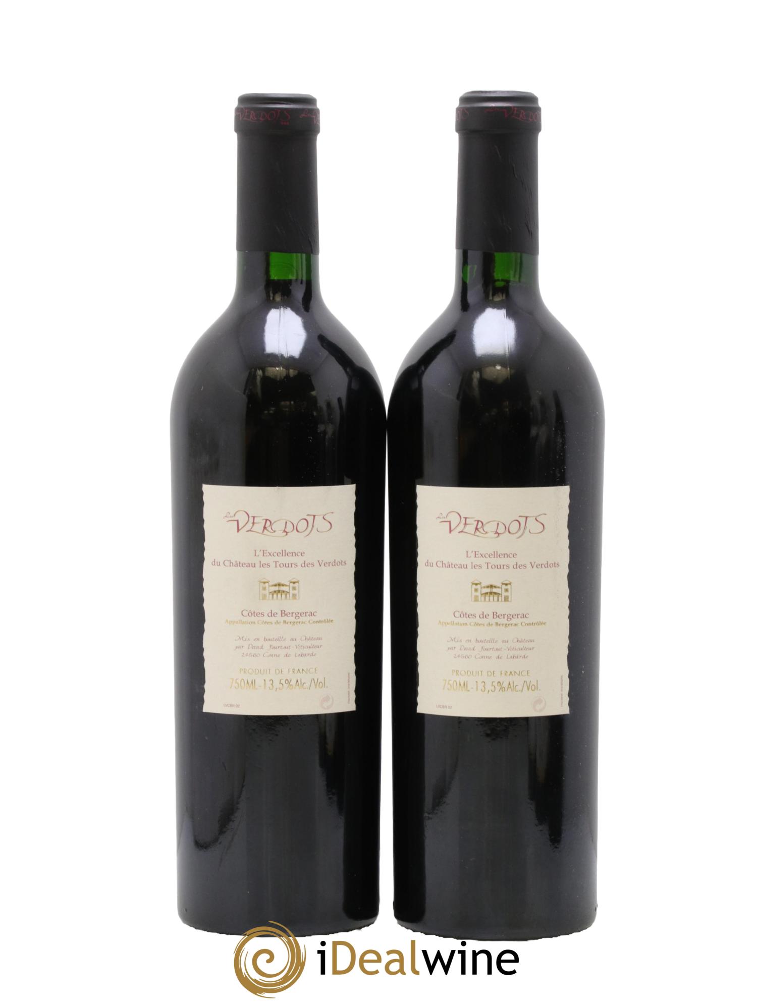 Côtes de Bergerac Les Verdots L'Excellence David Fourtout 2002 - Posten von 2 Flaschen - 1