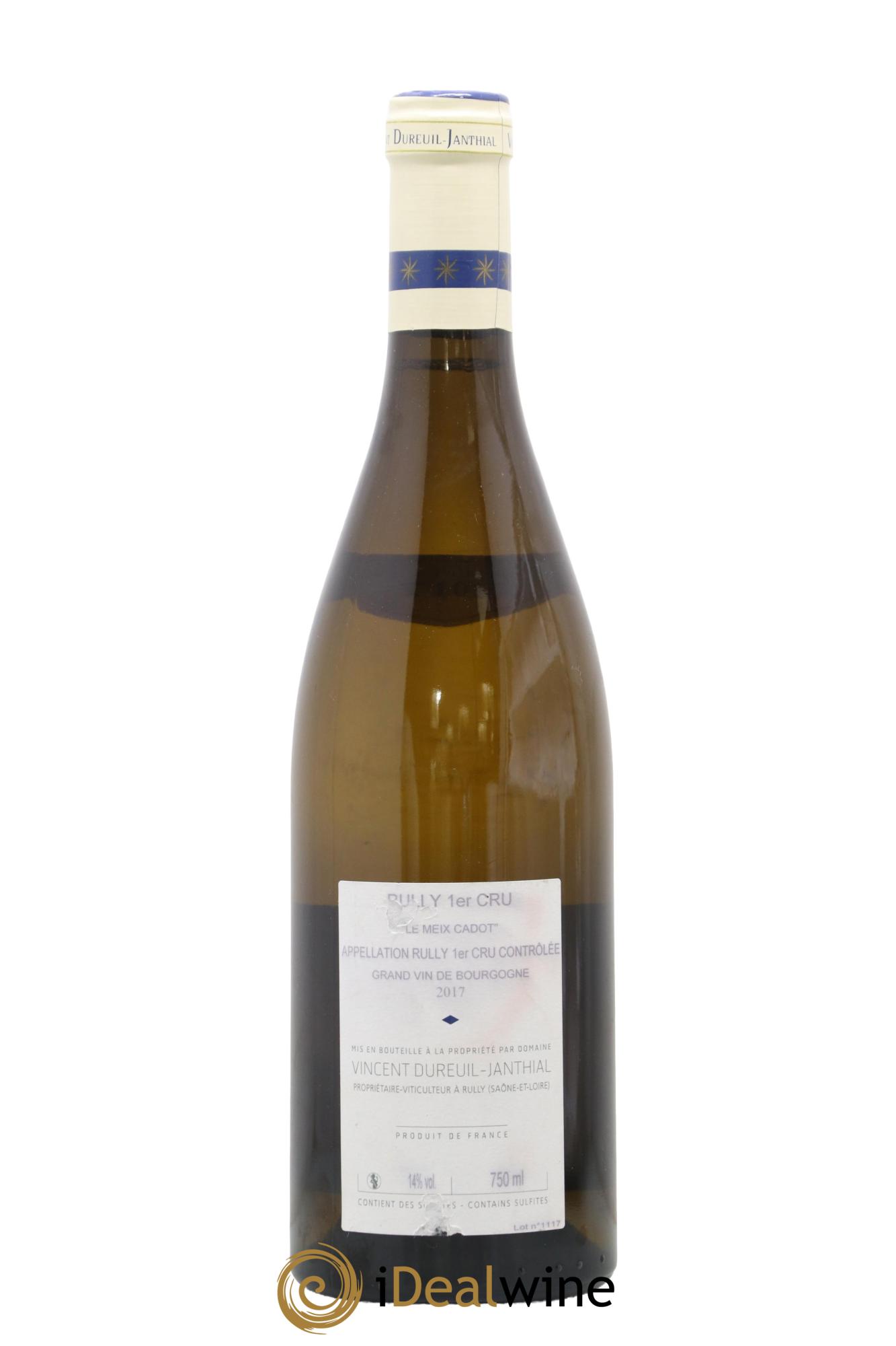 Rully 1er Cru Le Meix Cadot Vieilles Vignes Vincent Dureuil-Janthial 2017 - Lot de 1 bouteille - 1