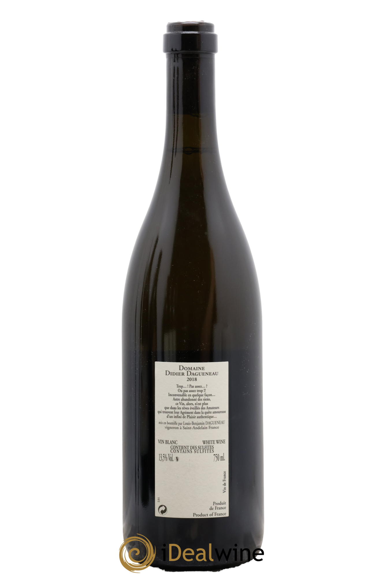Vin de France (anciennement Pouilly-Fumé) Buisson Renard Dagueneau (Domaine Didier - Louis-Benjamin)  2018 - Lot de 1 bouteille - 1
