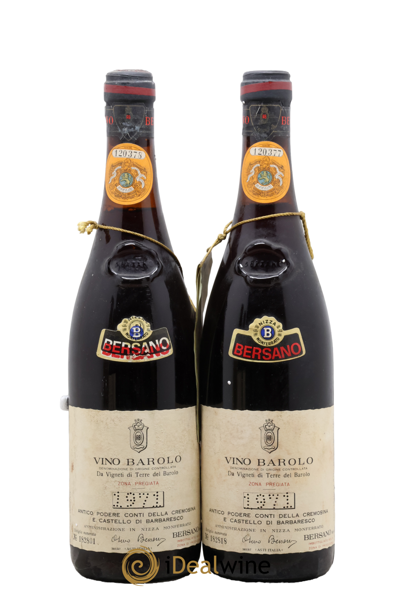 Barolo Bersano 1971 - Lot de 2 bouteilles - 0