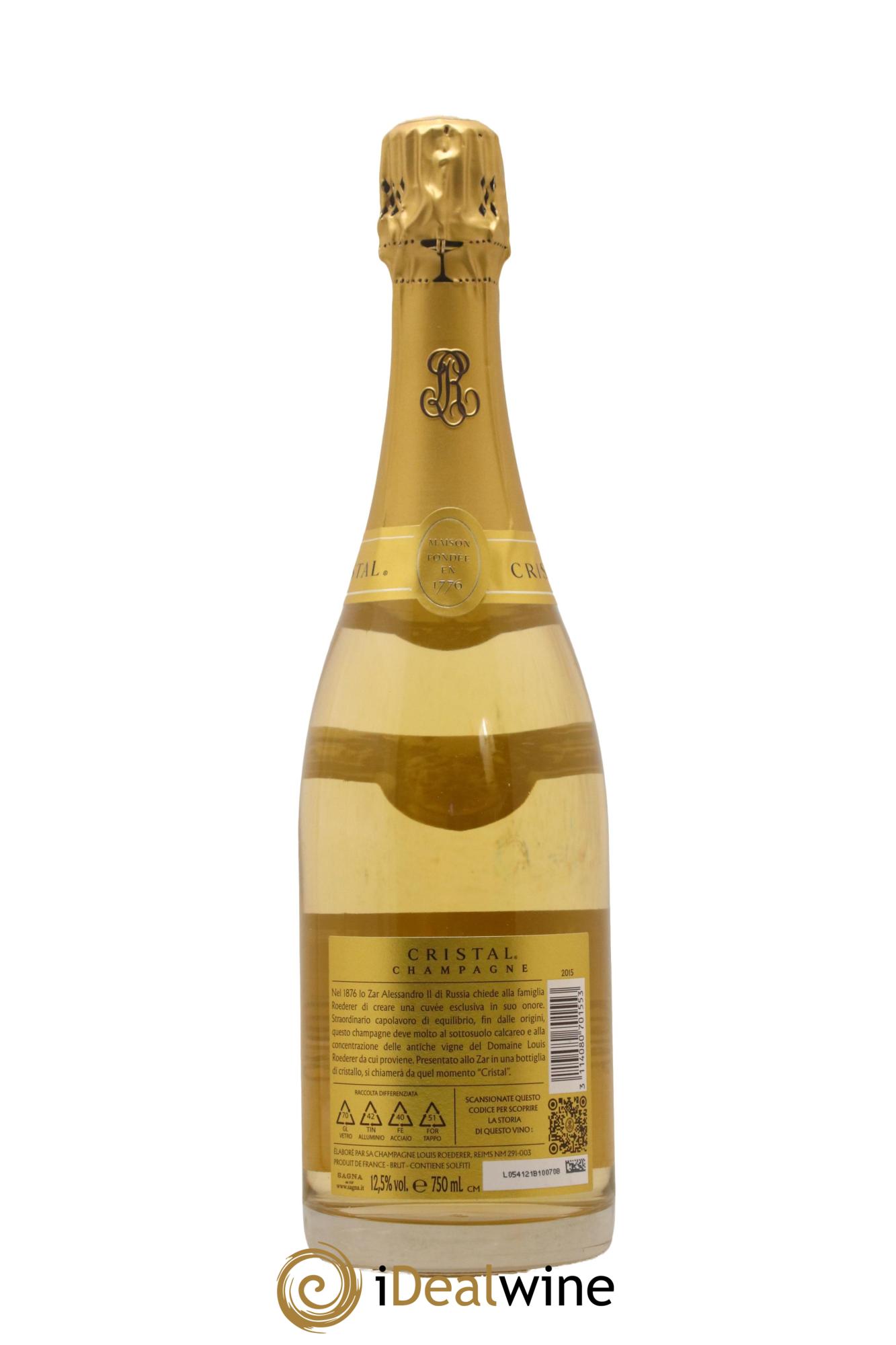 Cristal Louis Roederer 2015 - Lot of 1 bottle - 1