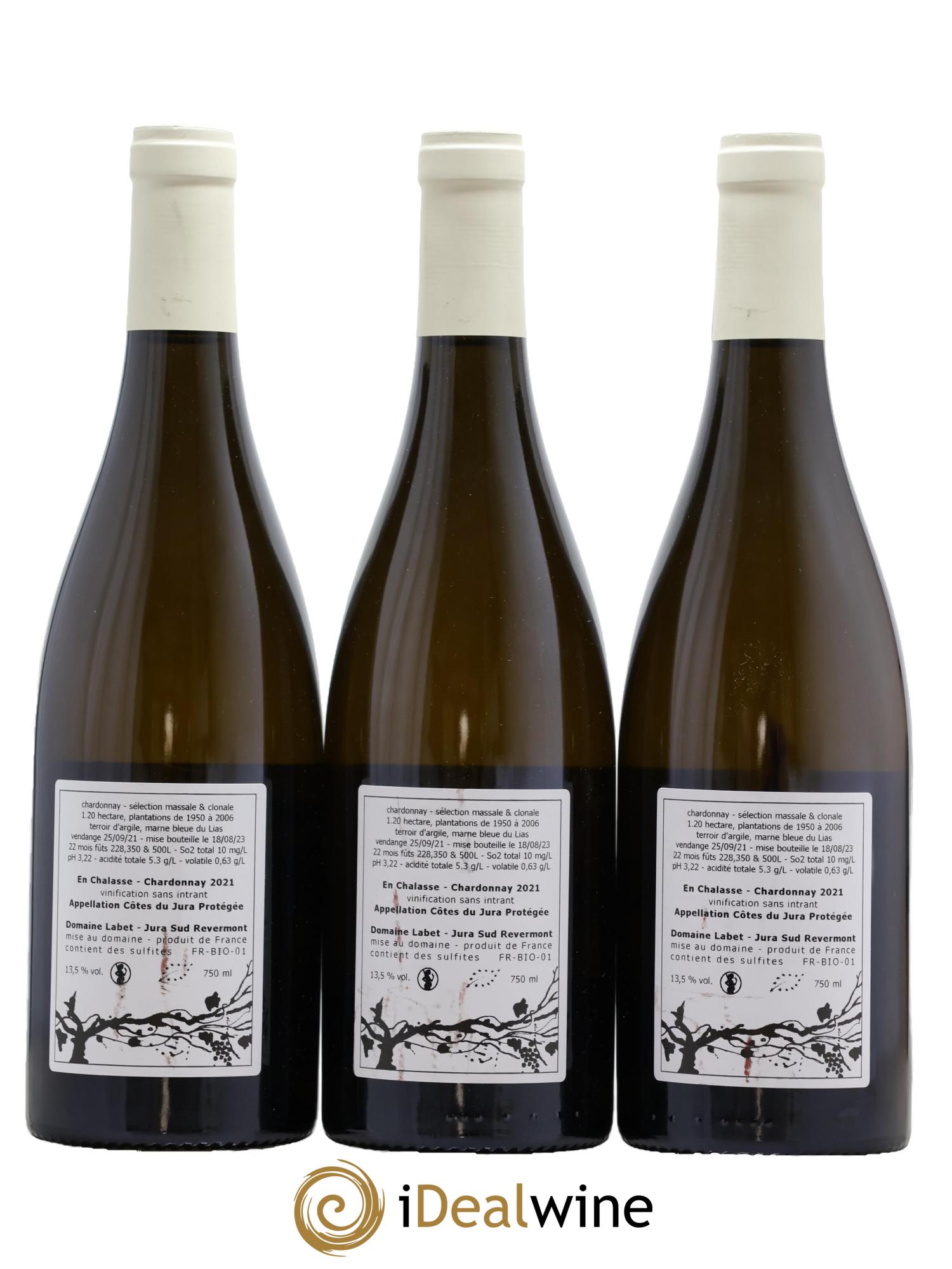Côtes du Jura Chardonnay En Chalasse Romain - Julien - Charline Labet 2021 - Lot de 3 bouteilles - 1