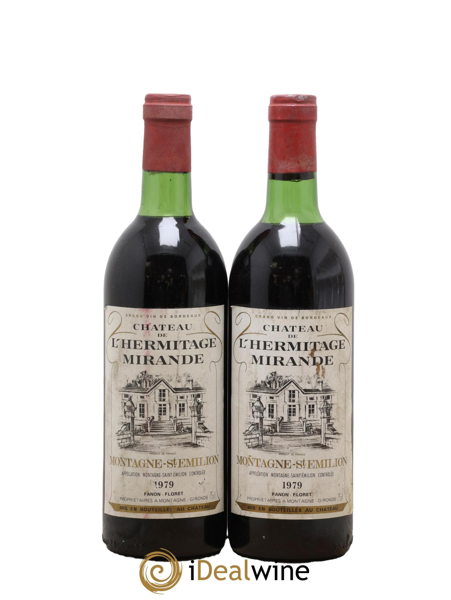 Montagne Saint-Émilion Château de l'Hermitage Mirande 1979 - Lot of 2 bottles - 0