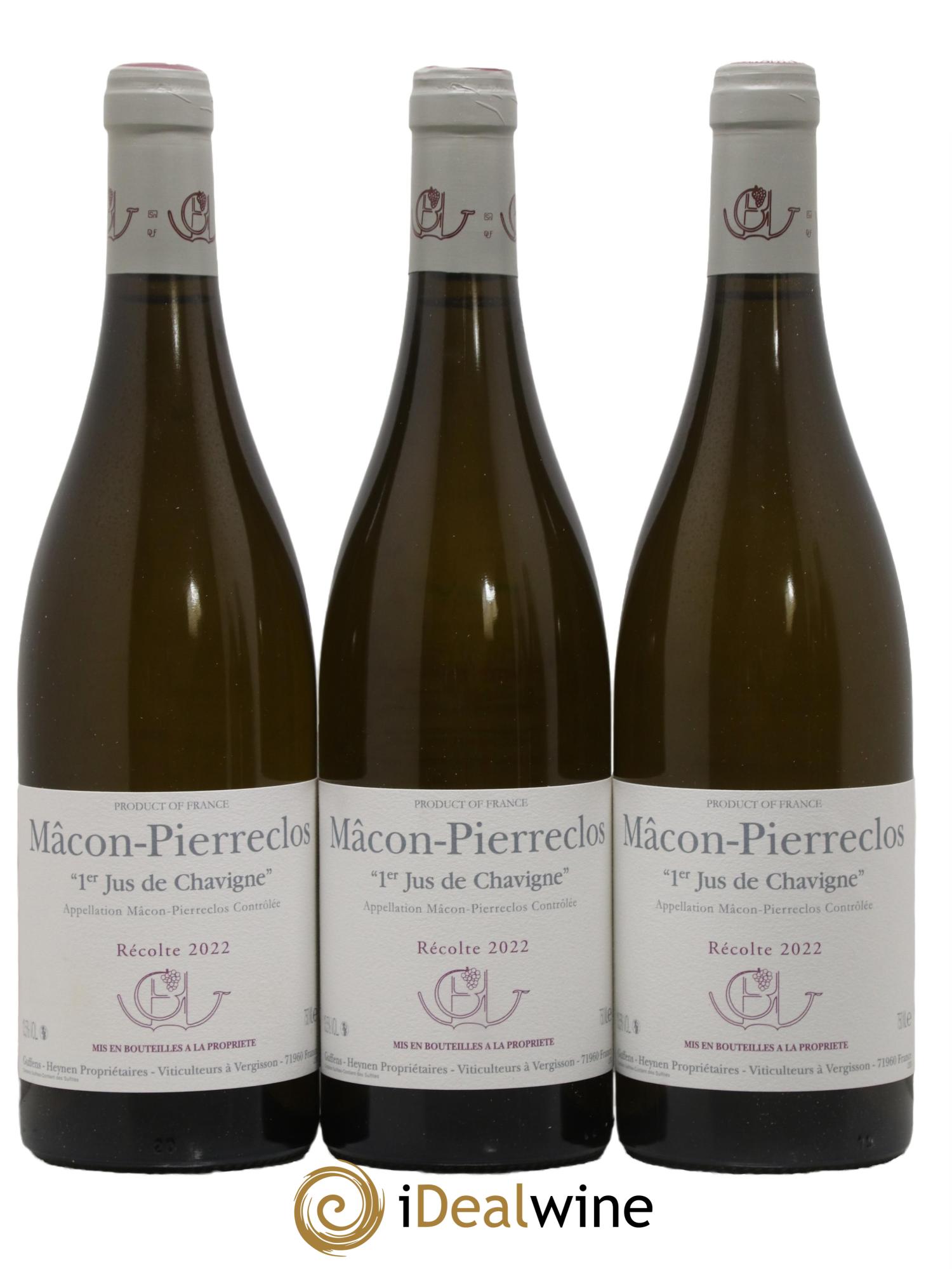 Mâcon Pierreclos 1er Jus de Chavigne Guffens-Heynen 2022 - Lot de 3 bouteilles - 0