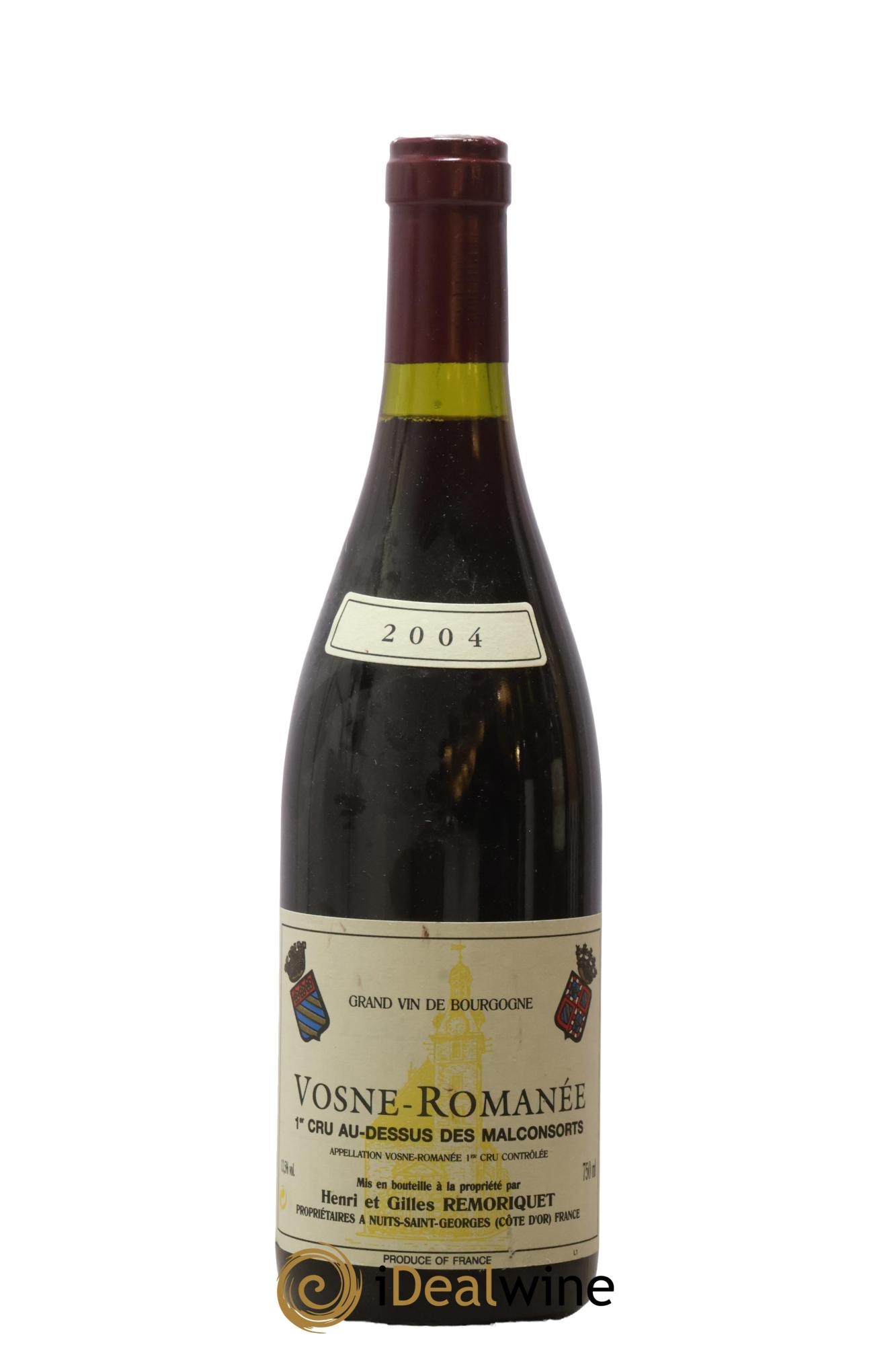 Vosne-Romanée 1er Cru Au Dessus des Malconsorts Gilles Remoriquet 2004 - Lot de 1 bouteille - 0