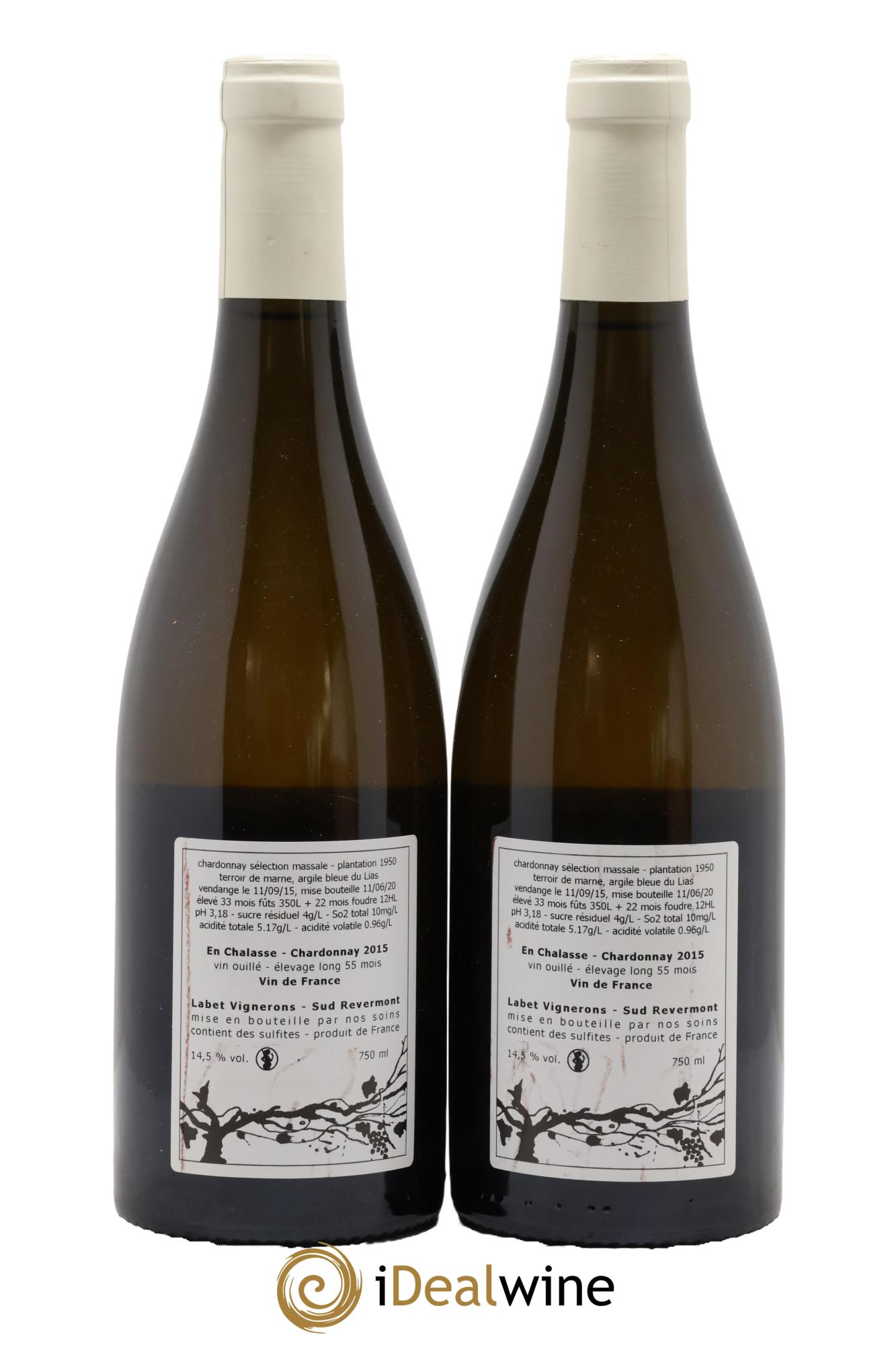 Vin de France Elevage Long Chardonnay En Chalasse Romain - Julien - Charline Labet 2015 - Lotto di 2 bottiglie - 1