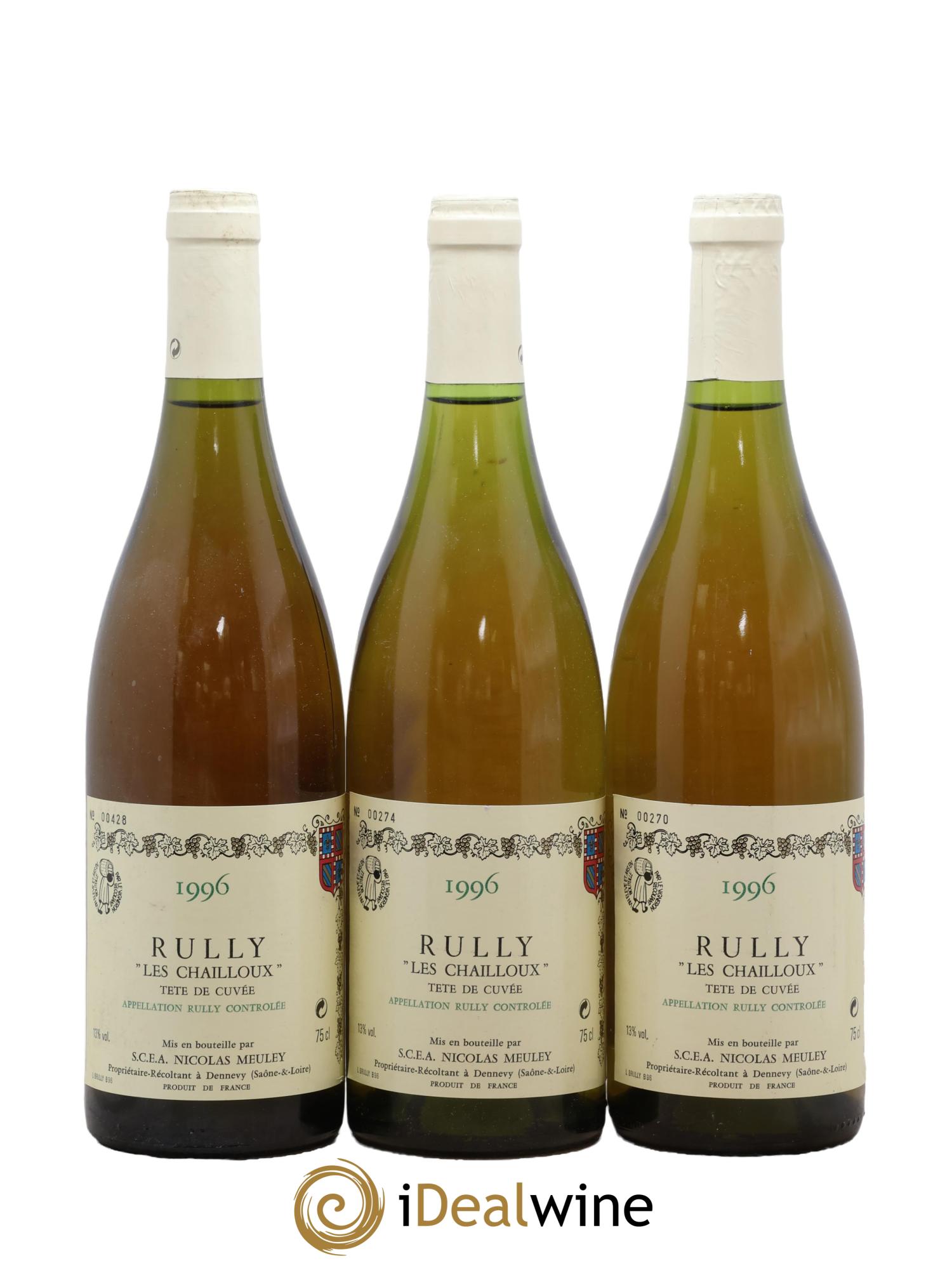 Rully Les Chailloux Tête de Cuvée 1996 - Lot de 3 bouteilles - 0
