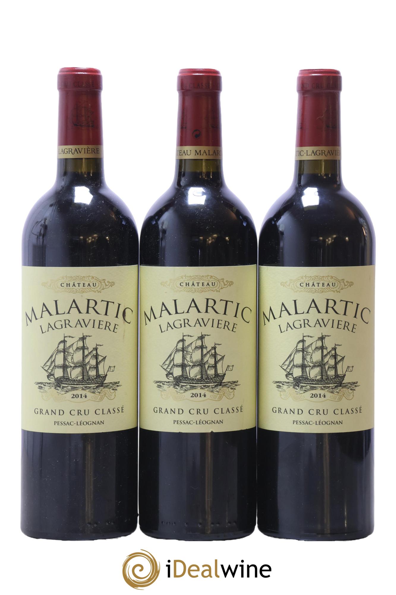 Château Malartic-Lagravière Cru Classé de Graves 2014 - Posten von 3 Flaschen - 0