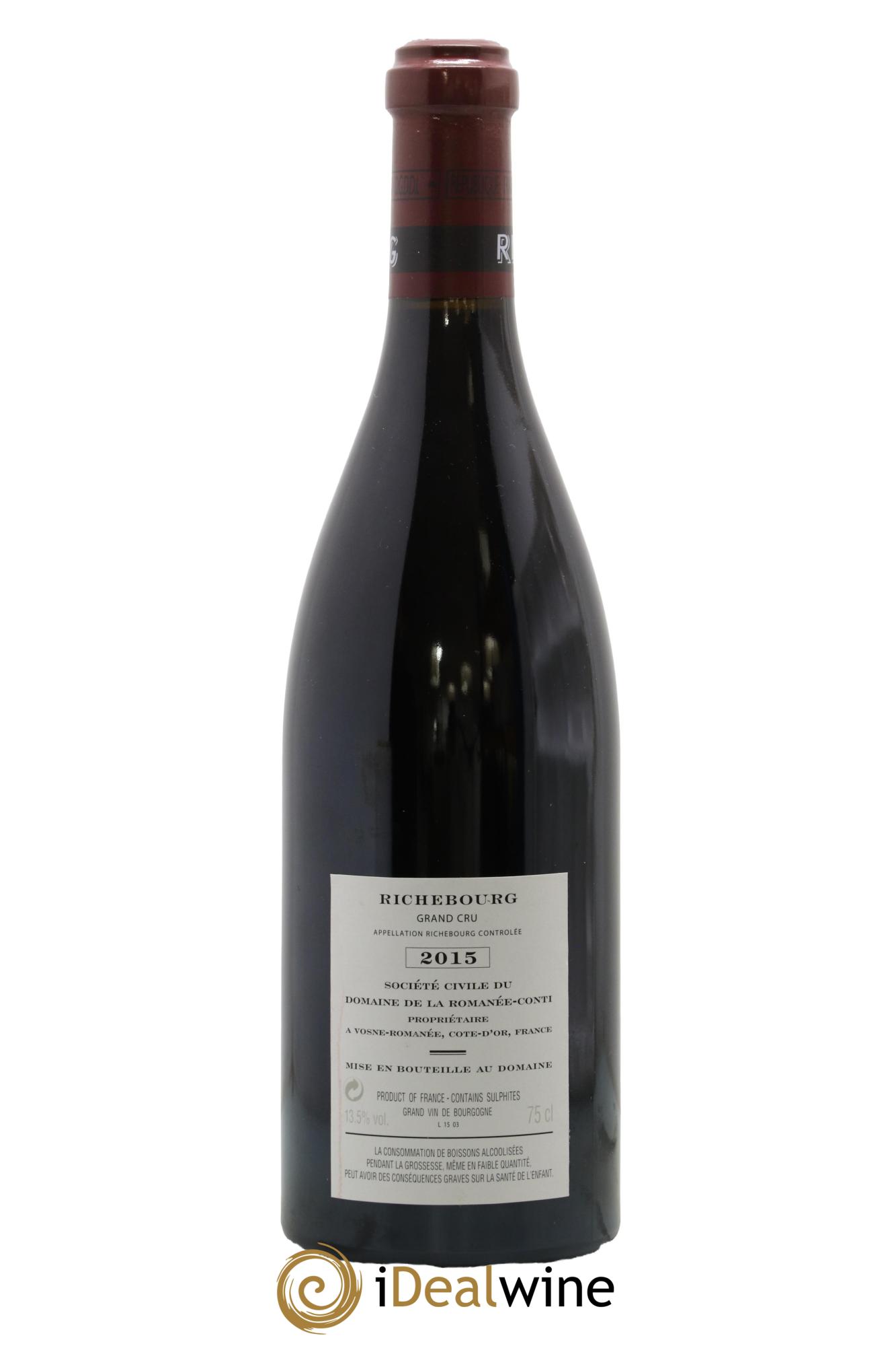 Richebourg Grand Cru Domaine de la Romanée-Conti 2015 - Lotto di 1 bottiglia - 1