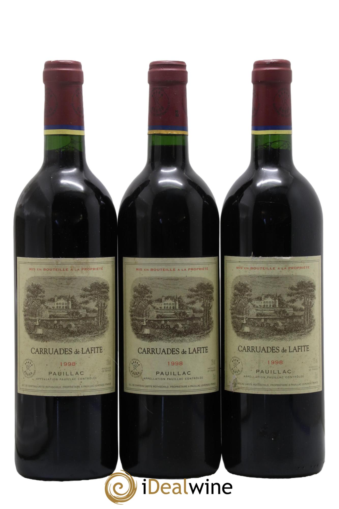 Carruades de Lafite Rothschild Second Vin 1998 - Posten von 3 Flaschen - 0