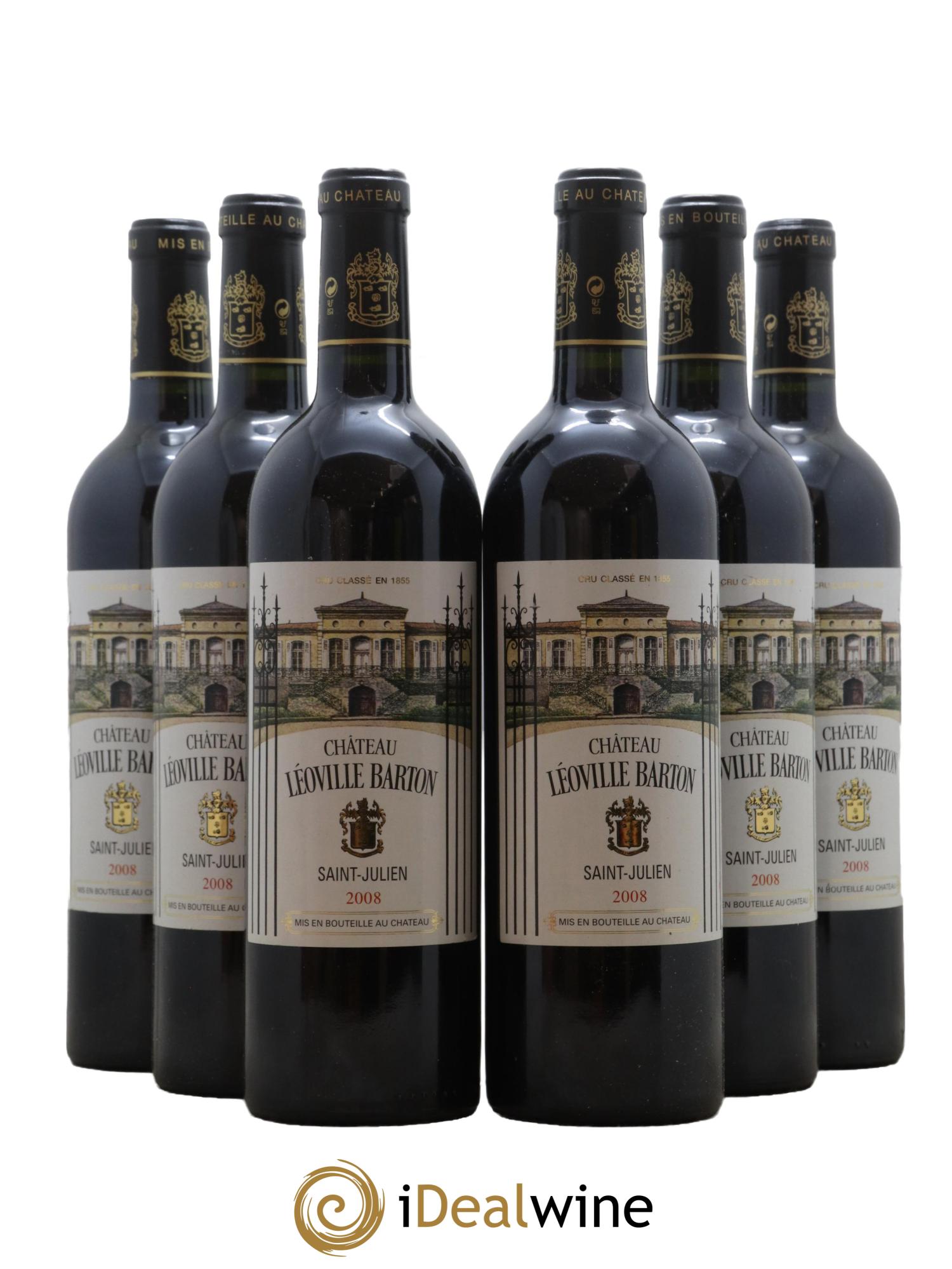 Château Léoville Barton 2ème Grand Cru Classé 2008 - Lot de 6 bouteilles - 0