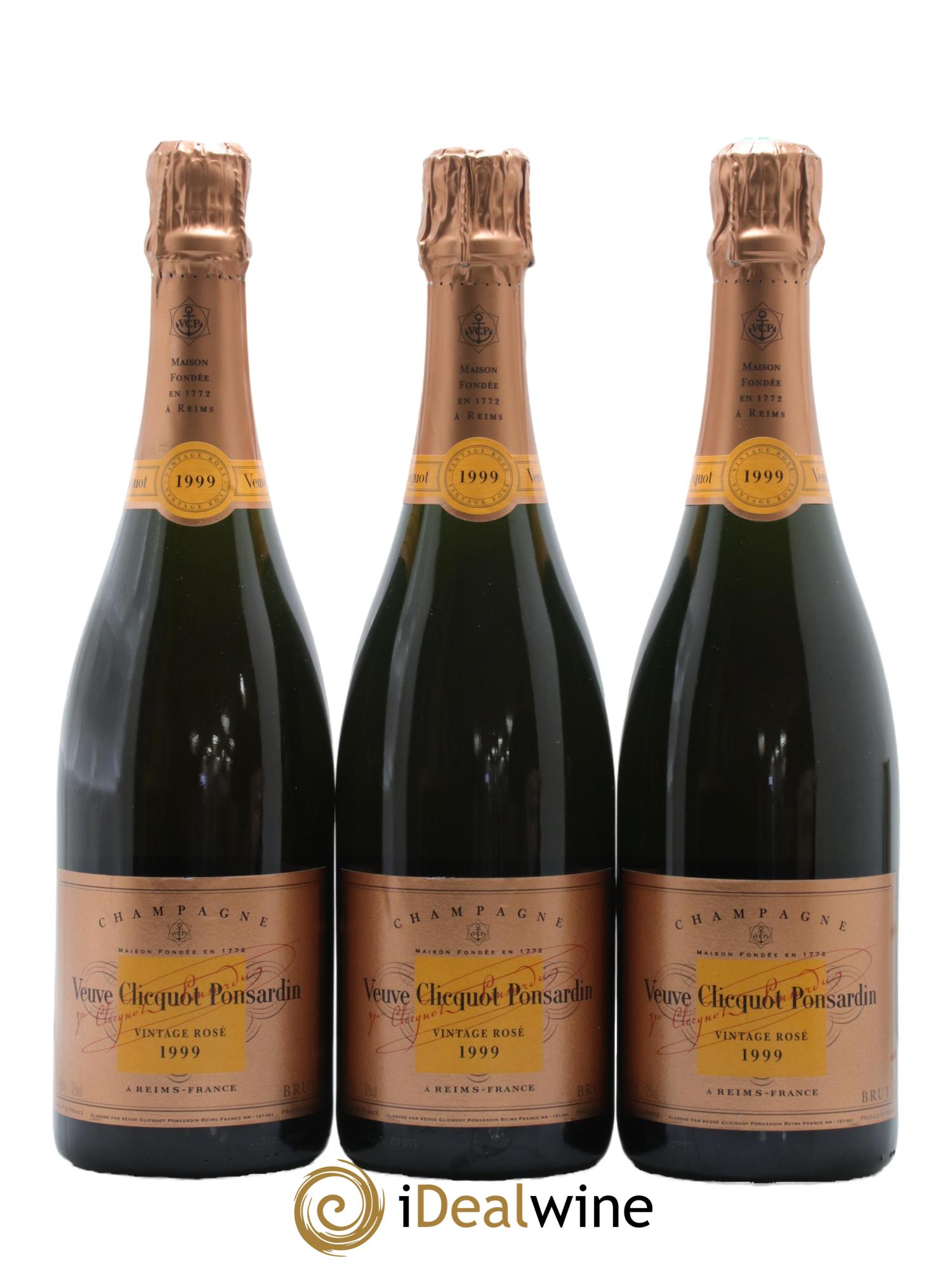 Rosé Brut Veuve Clicquot 1999 - Lotto di 3 bottiglie - 0