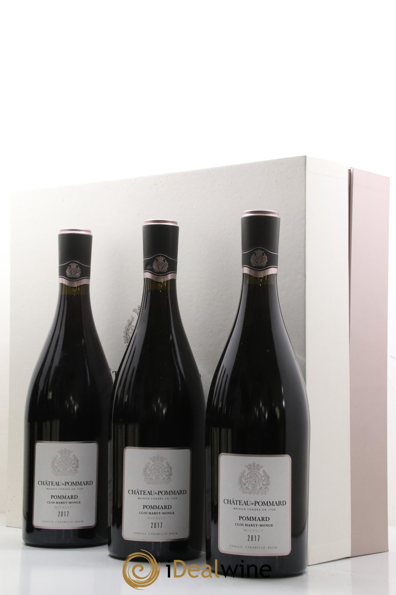 Pommard Clos Marey-Monge Micault Château de Pommard 2017 - Lot de 3 bouteilles - 1