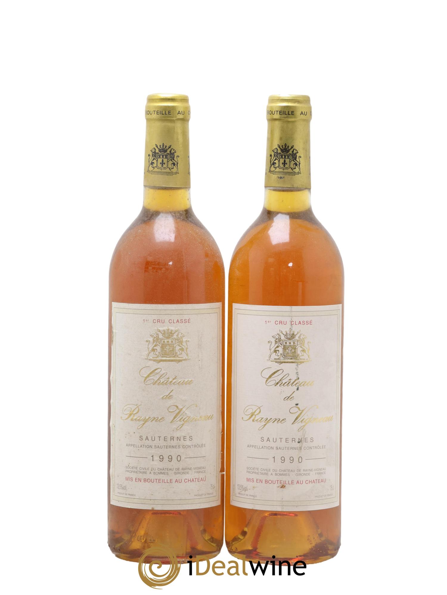 Château de Rayne Vigneau 1er Grand Cru Classé 1990 - Lot de 2 bouteilles - 0