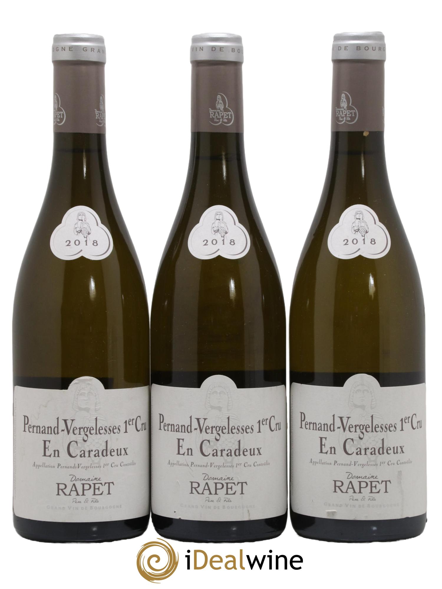Pernand-Vergelesses 1er Cru En Caradeux Rapet Père & Fils 2018 - Lotto di 3 bottiglie - 0
