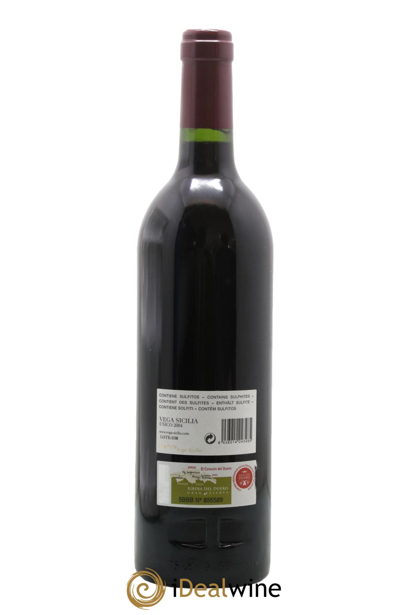 Ribera Del Duero DO Vega Sicilia Unico Famille Alvarez 2004 - Lot de 1 bouteille - 1
