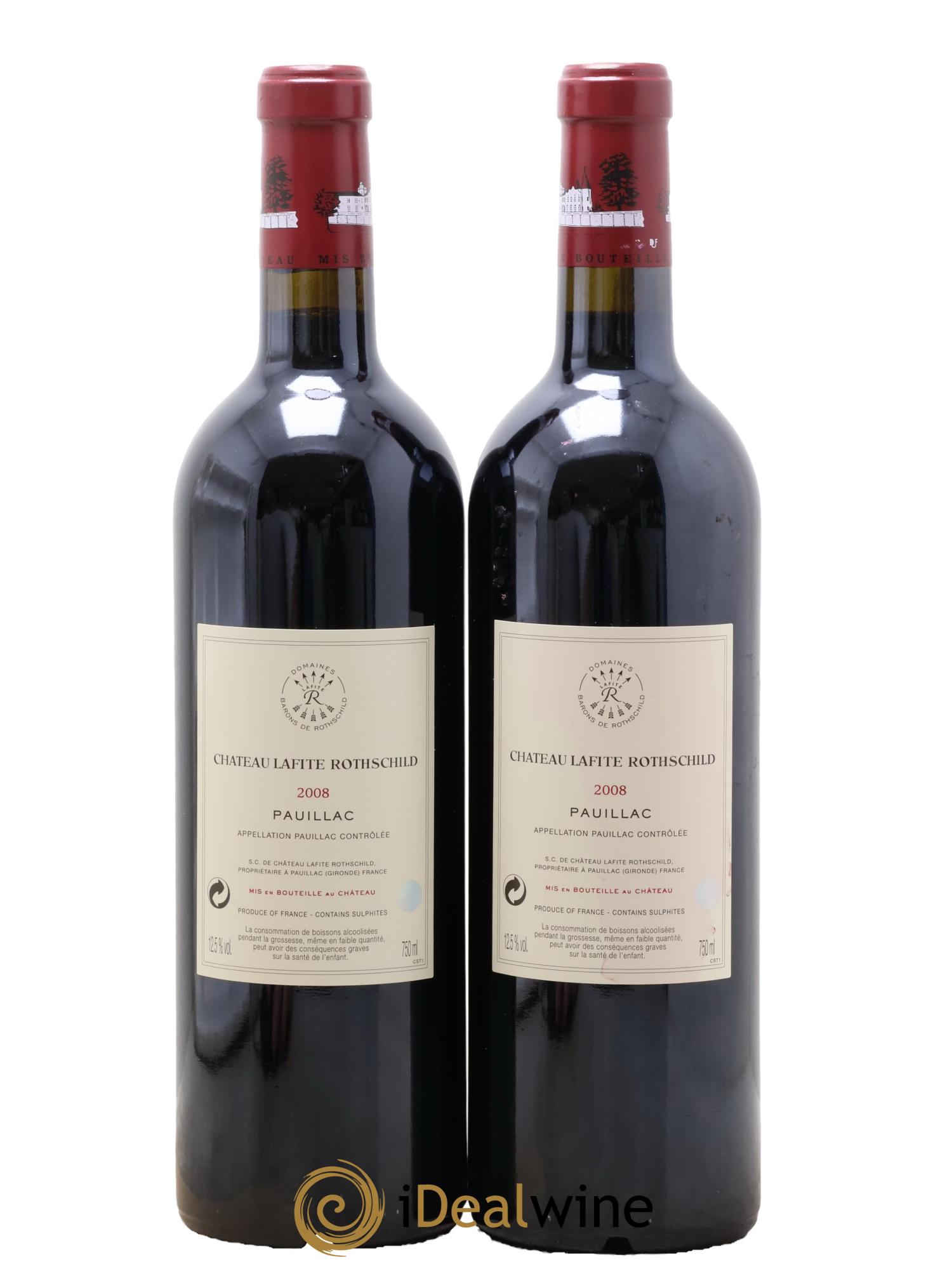 Château Lafite Rothschild 1er Grand Cru Classé 2008 - Lot de 2 bouteilles - 1