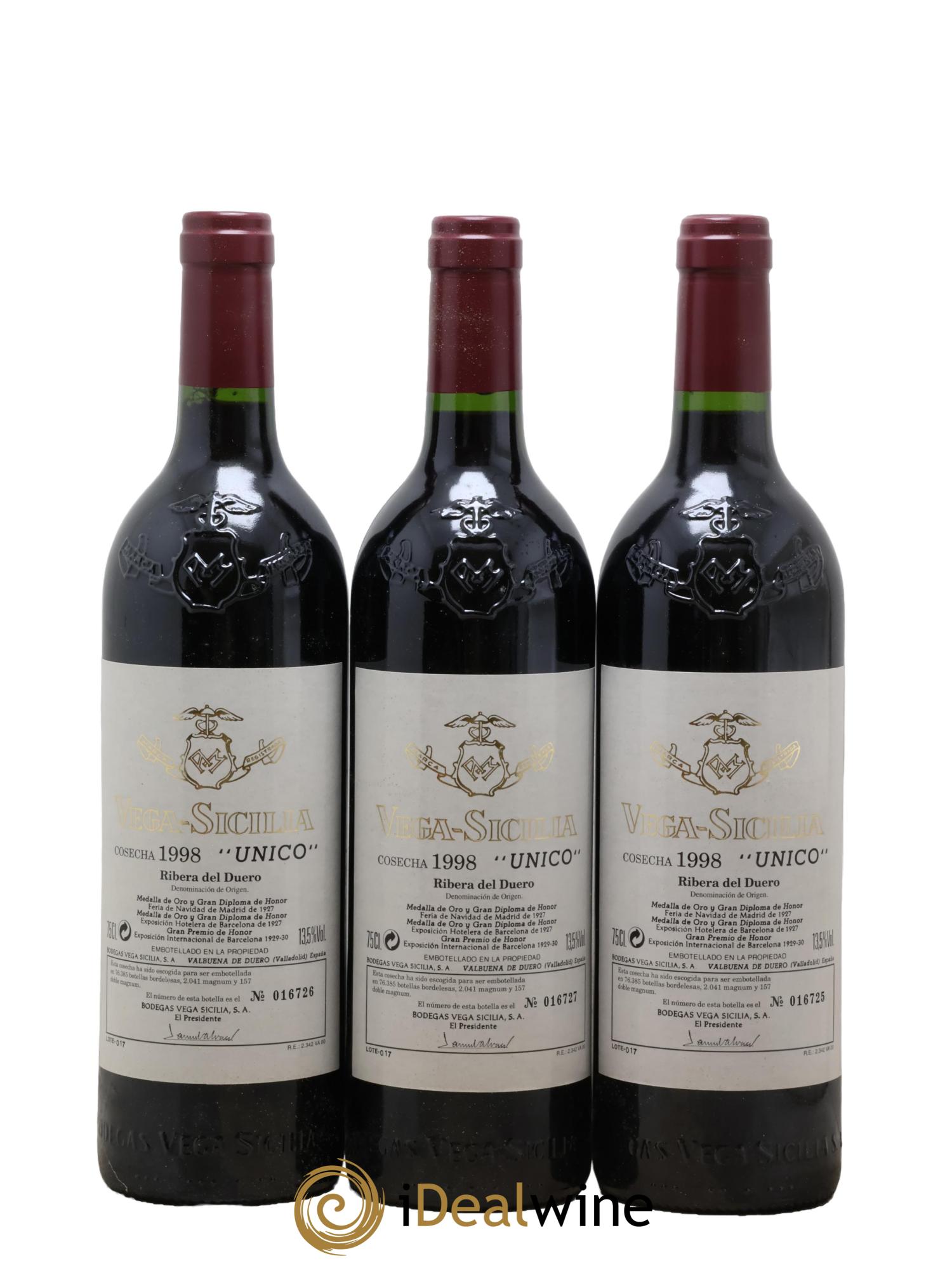 Ribera Del Duero DO Vega Sicilia Unico Famille Alvarez 1998 - Posten von 6 Flaschen - 3