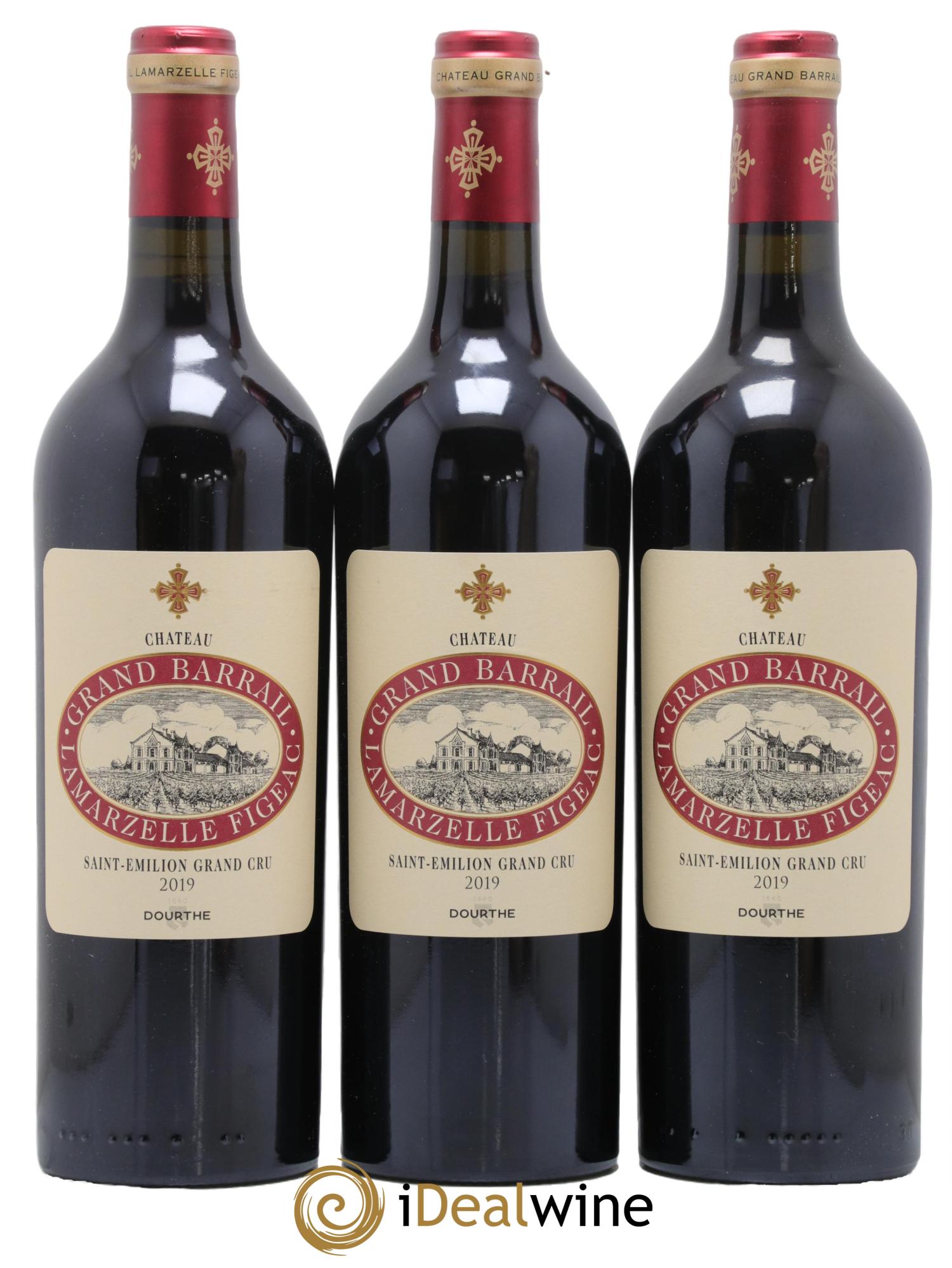 Château Grand Barrail Lamarzelle Figeac Grand Cru Classé 2019 - Lot de 3 bouteilles - 0