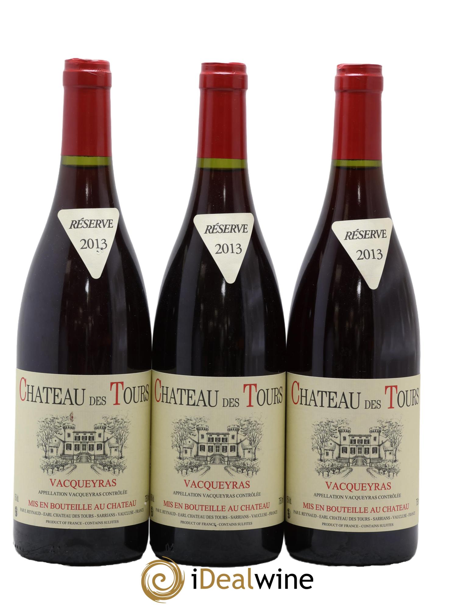 Vacqueyras Château des Tours Emmanuel Reynaud 2013 - Lot de 3 bouteilles - 0