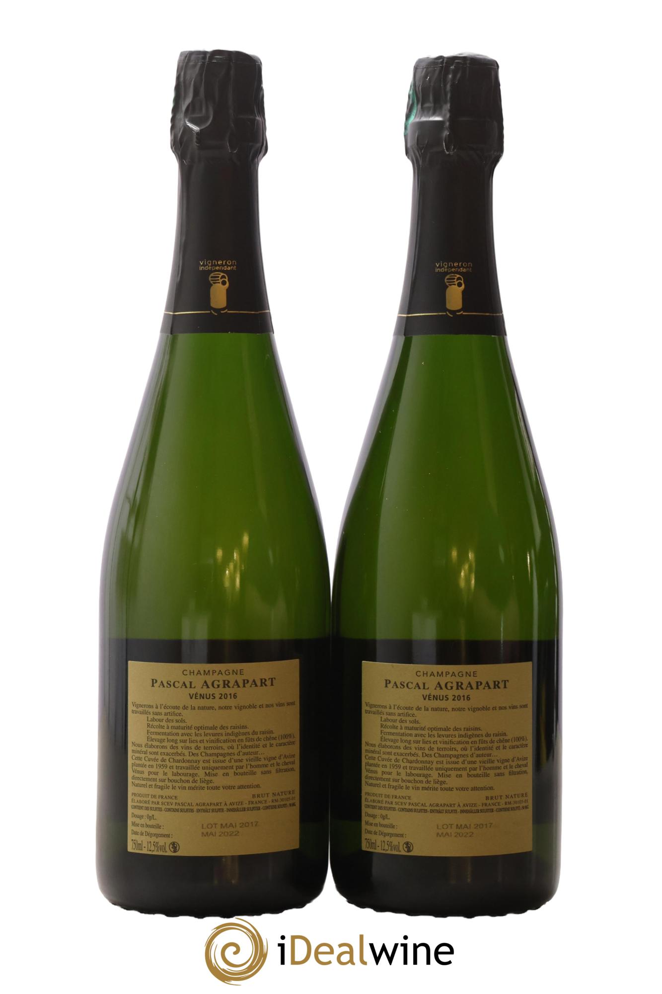 Vénus Blanc de Blancs Brut Nature Pascal Agrapart 2016 - Lotto di 2 bottiglie - 1