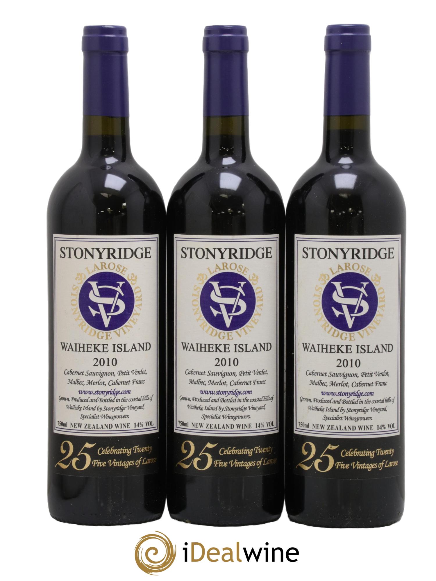 Nouvelle Zélande Larose Stonyridge 2010 - Lot de 3 bouteilles - 0