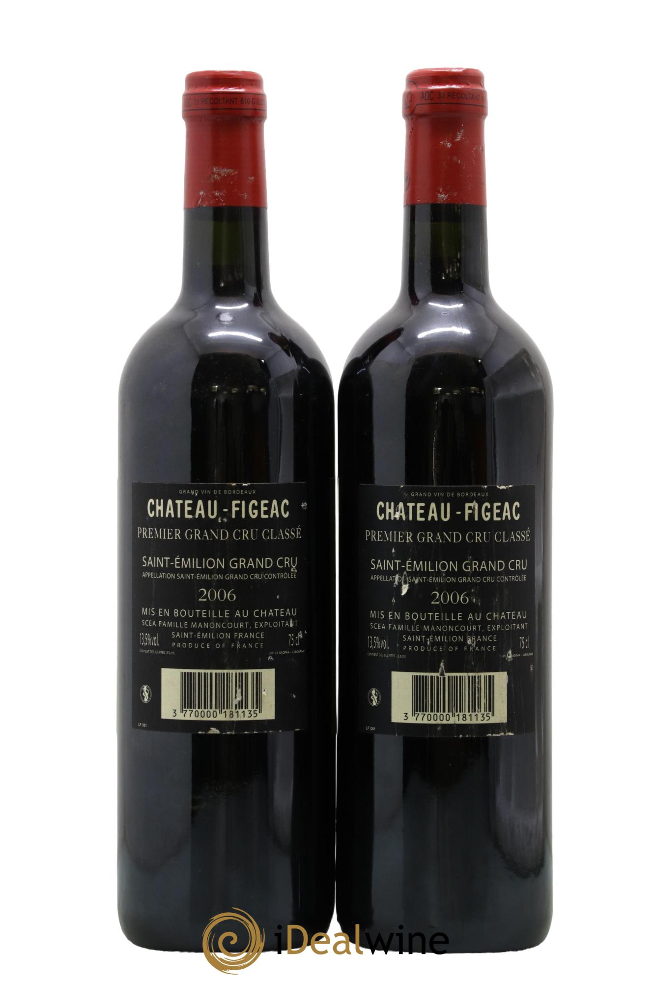 Château Figeac 1er Grand Cru Classé A 2006 - Lot of 2 bottles - 1