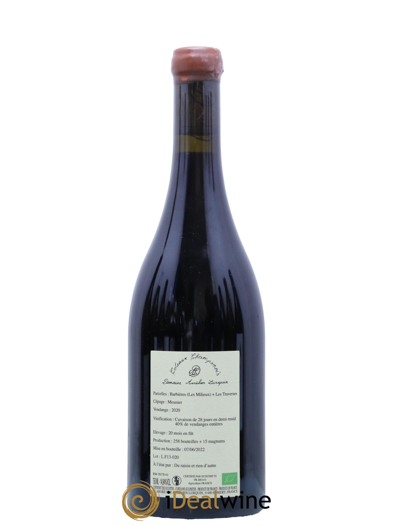 Coteaux Champenois Meunier a L Etat Pur Domaine Aurelien Lurquin 2020 - Lot of 1 bottle - 1