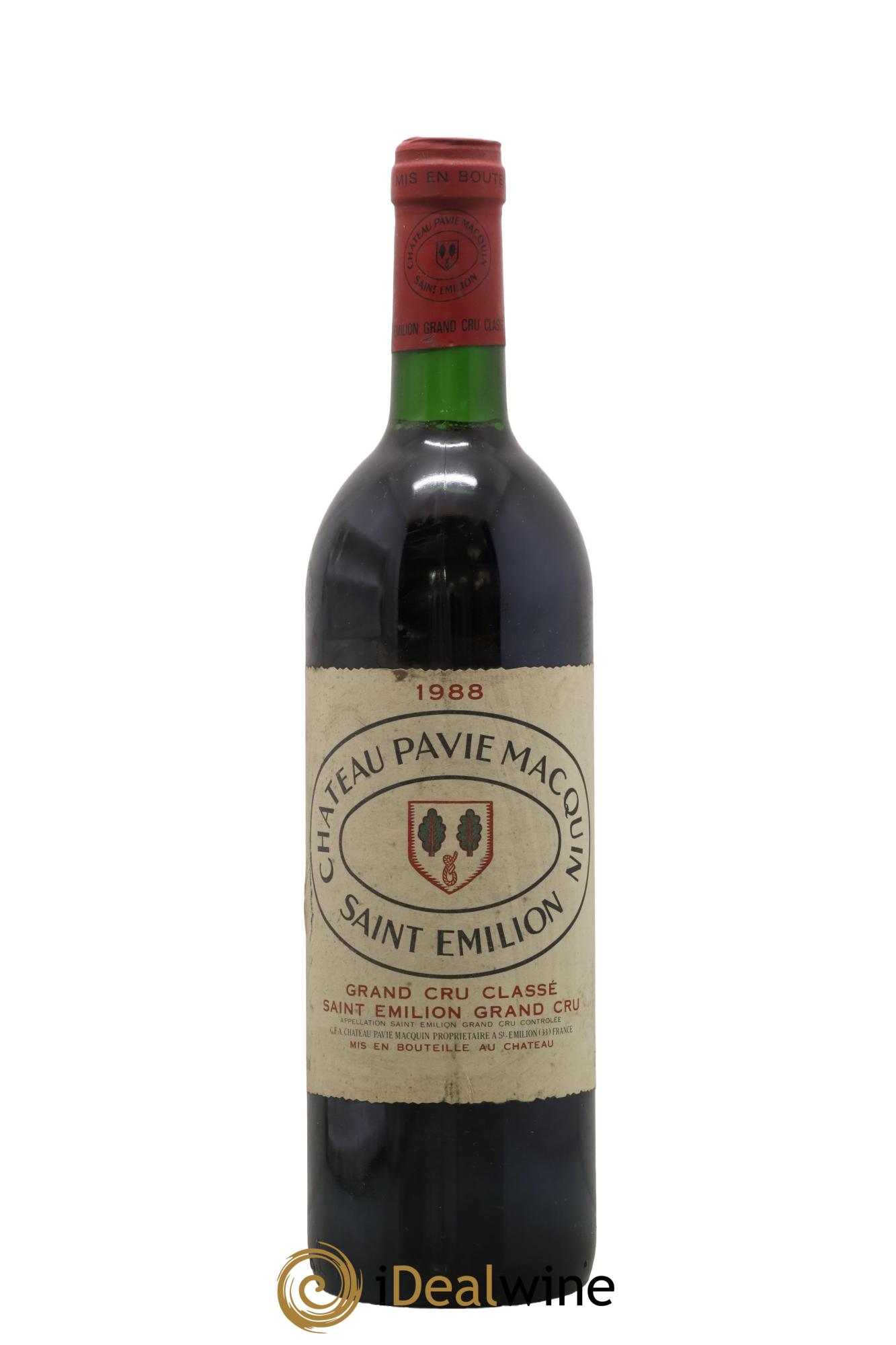 Château Pavie Macquin 1er Grand Cru Classé B 1988 - Lot de 1 bouteille - 0