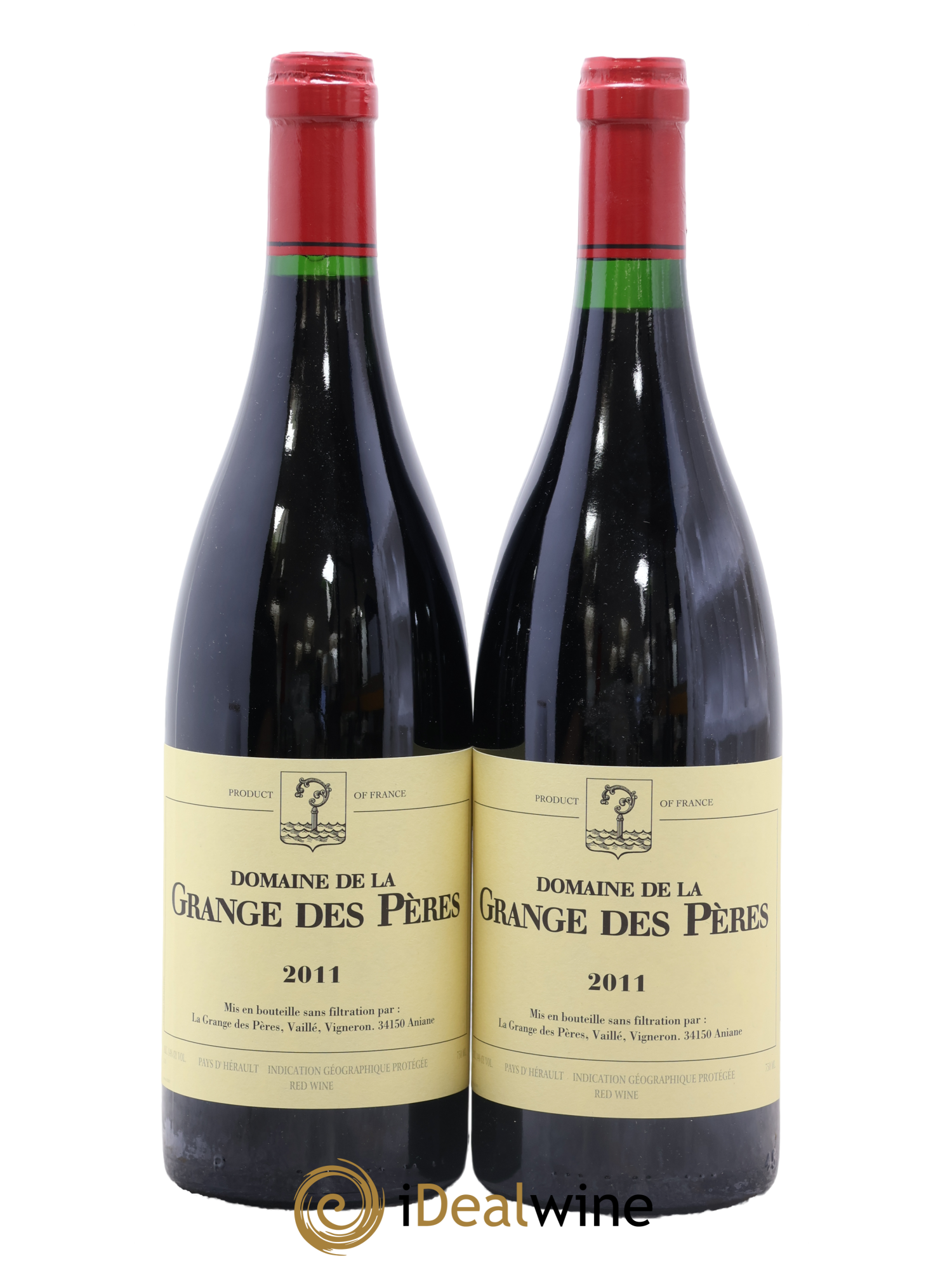 Pays d'Hérault Grange des Pères Laurent Vaillé 2011 - Lot of 2 bottles - 0